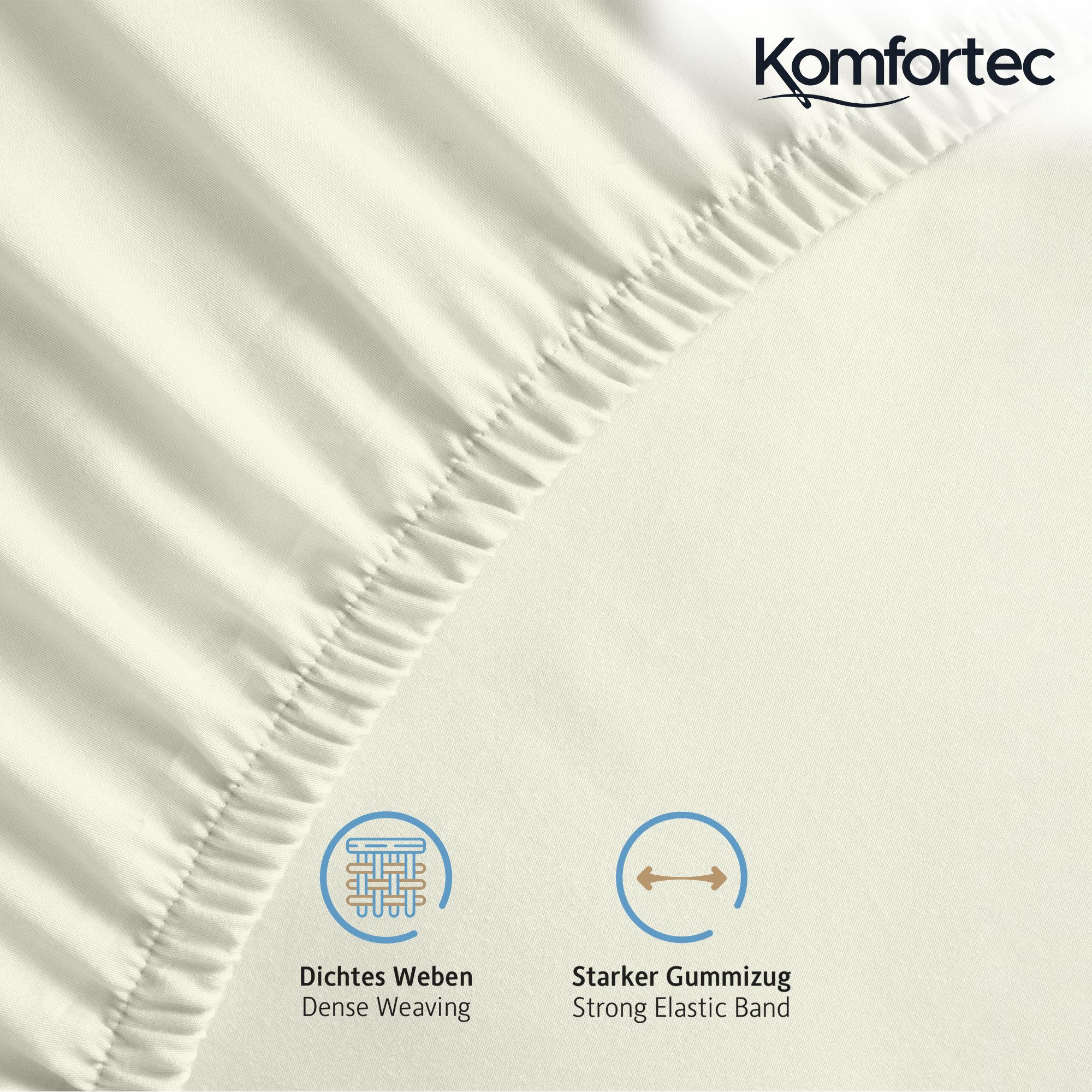 Komfortec Spannbettlaken Jersey Mehrfarbig, 100% Baumwolle, günstig online kaufen
