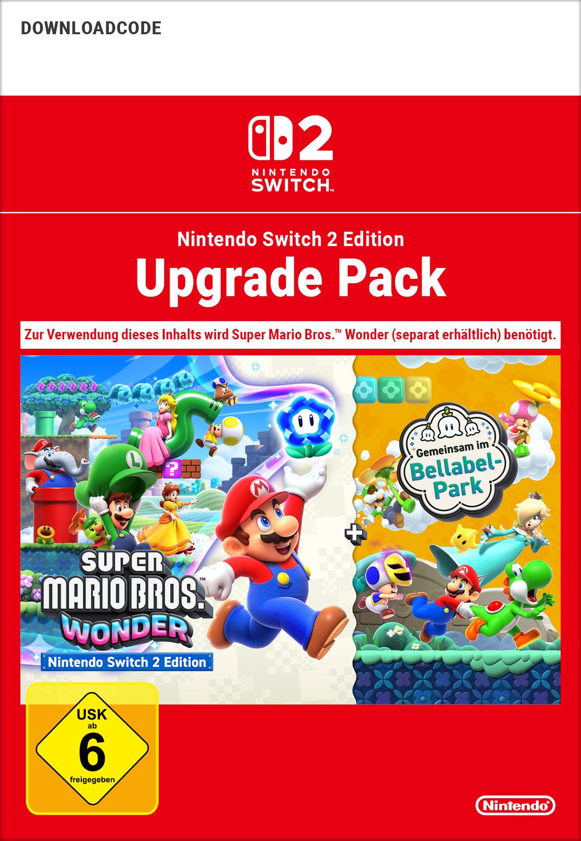 Super Mario Bros. Wonder + Gemeinsam im Bellabel-Park Upgrade Pack (Download-Code), Nintendo Switch
