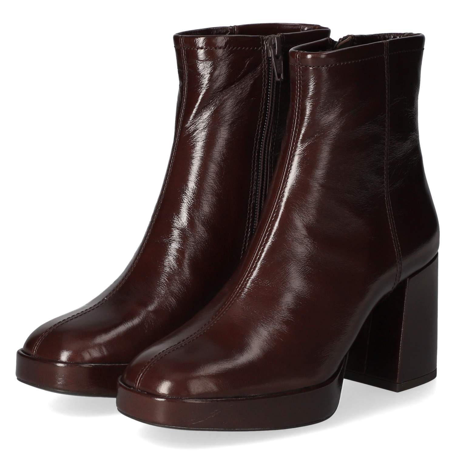 Unisa Unisa Klassische Stiefeletten MELVY_VER_TESTA Damen Lackleder brown Schlupfstiefel