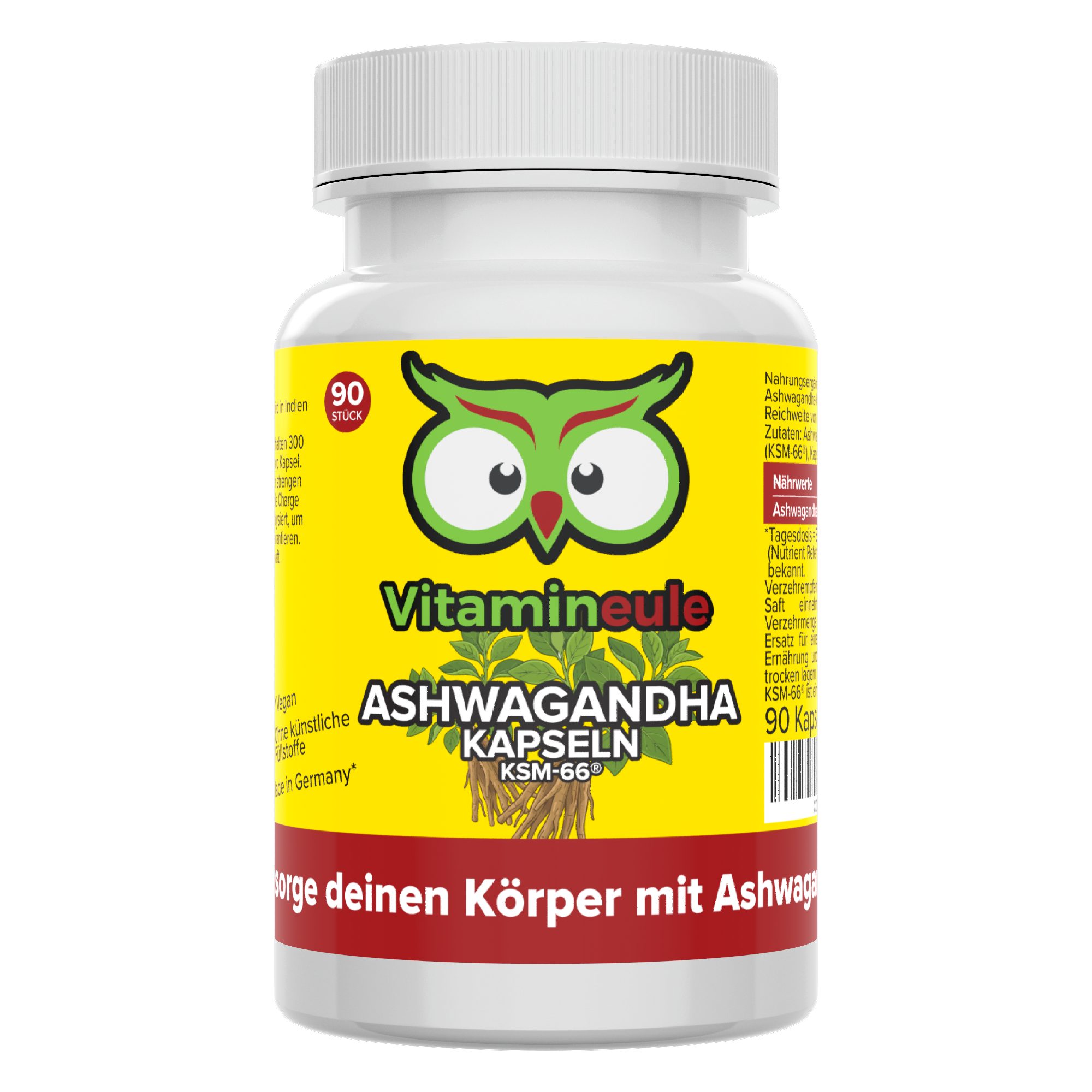 Vitamineule Ashwagandha Kapseln - 300 mg KSM-66® Wurzelextrakt - Kapseln, 36 g
