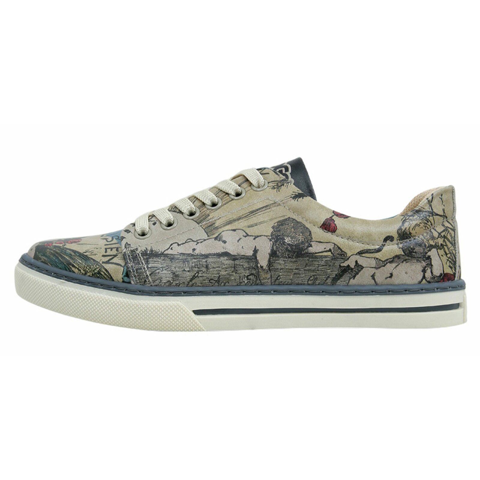 DOGO Classic Schnürsneaker - Abstract Leaves Damen Sneaker Sneaker Handgefertigt