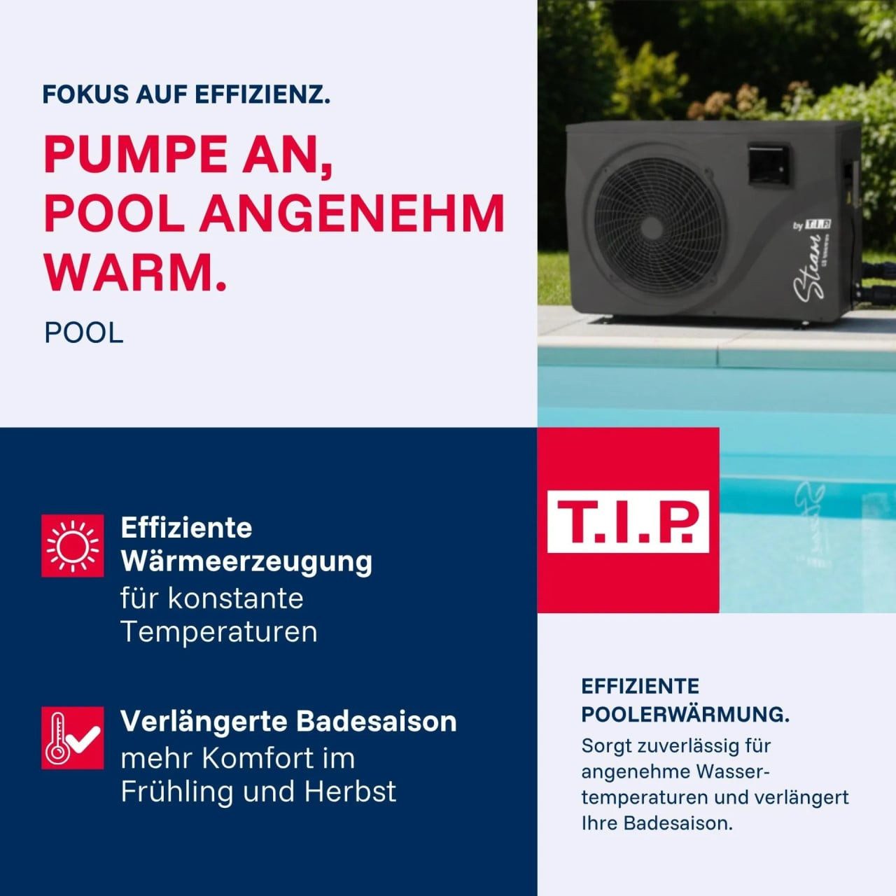 T.I.P. Pool-Wärmepumpe T.I.P. Pool-Wärmepumpe STEAM 25, für Pools bis 20