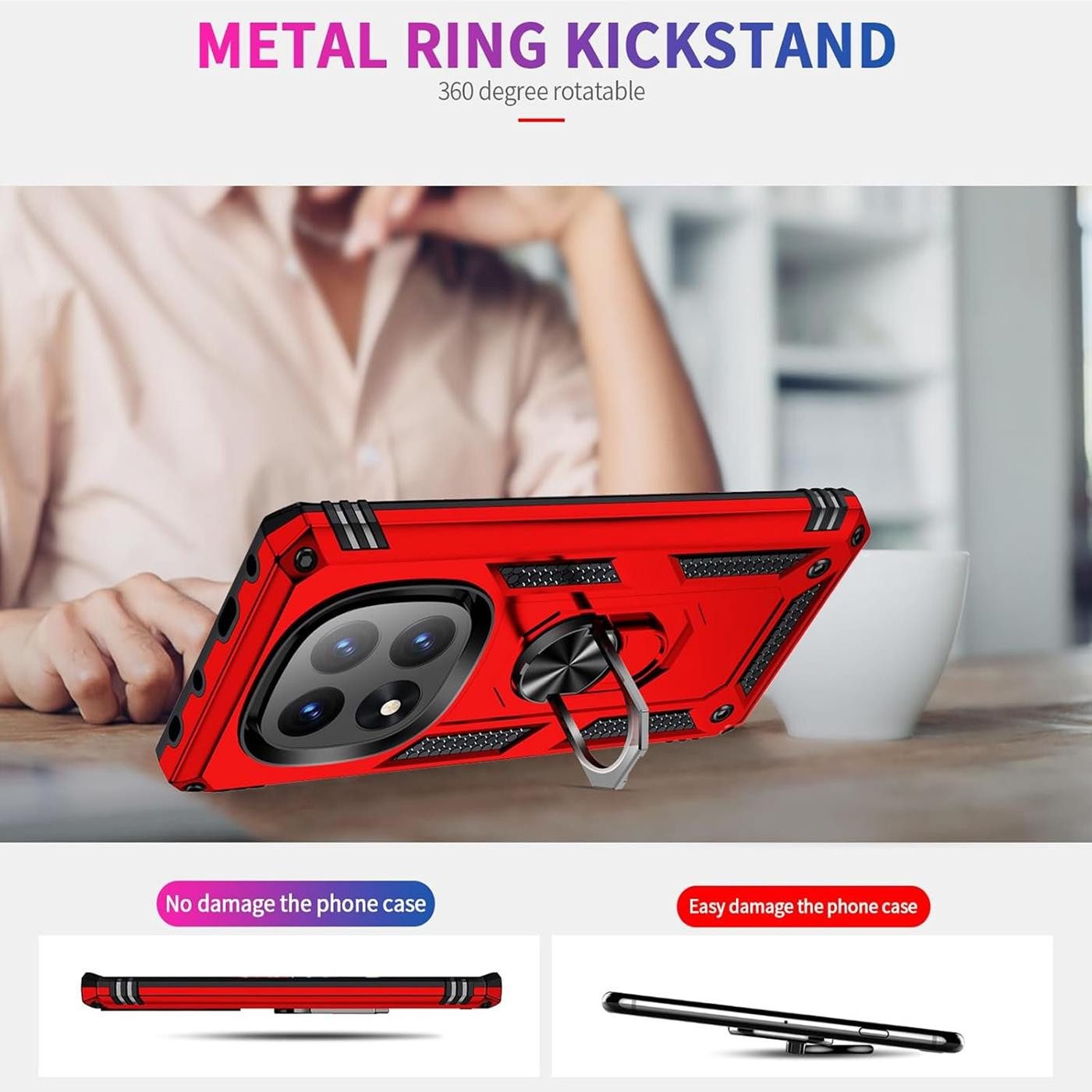 CoolGadget Handyhülle Armor Shield Case für Xiaomi Redmi Note 14 Pro 5G 6,67 Zoll, Outdoor Cover mit Magnet Ringhalterung Hülle für Redmi Note 14 Pro 5G – Bild 5 von 5
