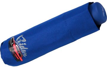 derby Taschenregenschirm Mini Kinderschirm Jungen leicht Kids Schule - blau, ein leichter Schirm für den Schulweg mit coolen Motiven