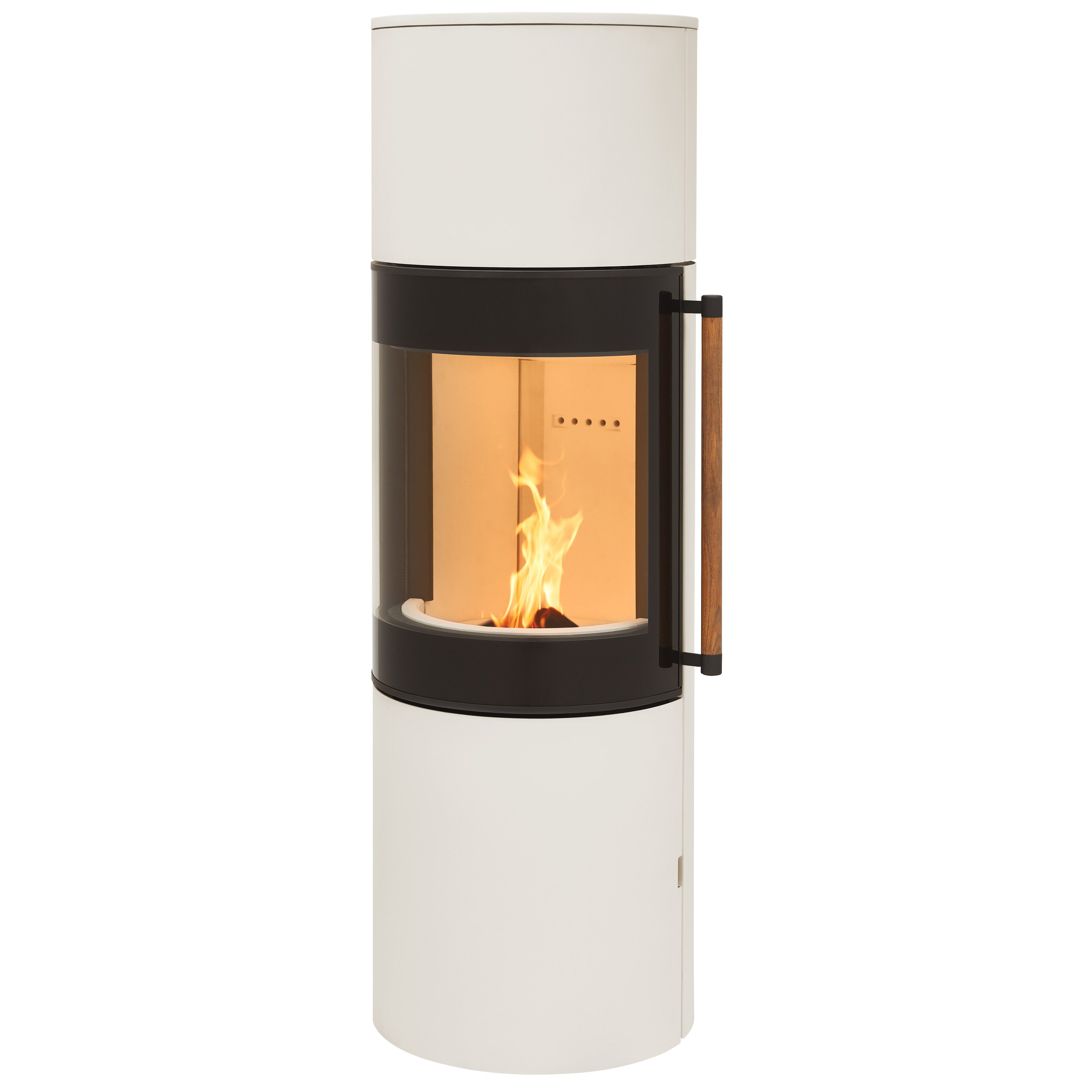 H&M Germany Kaminofen MONO 3.0 L Stahl-creme weiß, 7 kW, Zeitbrand