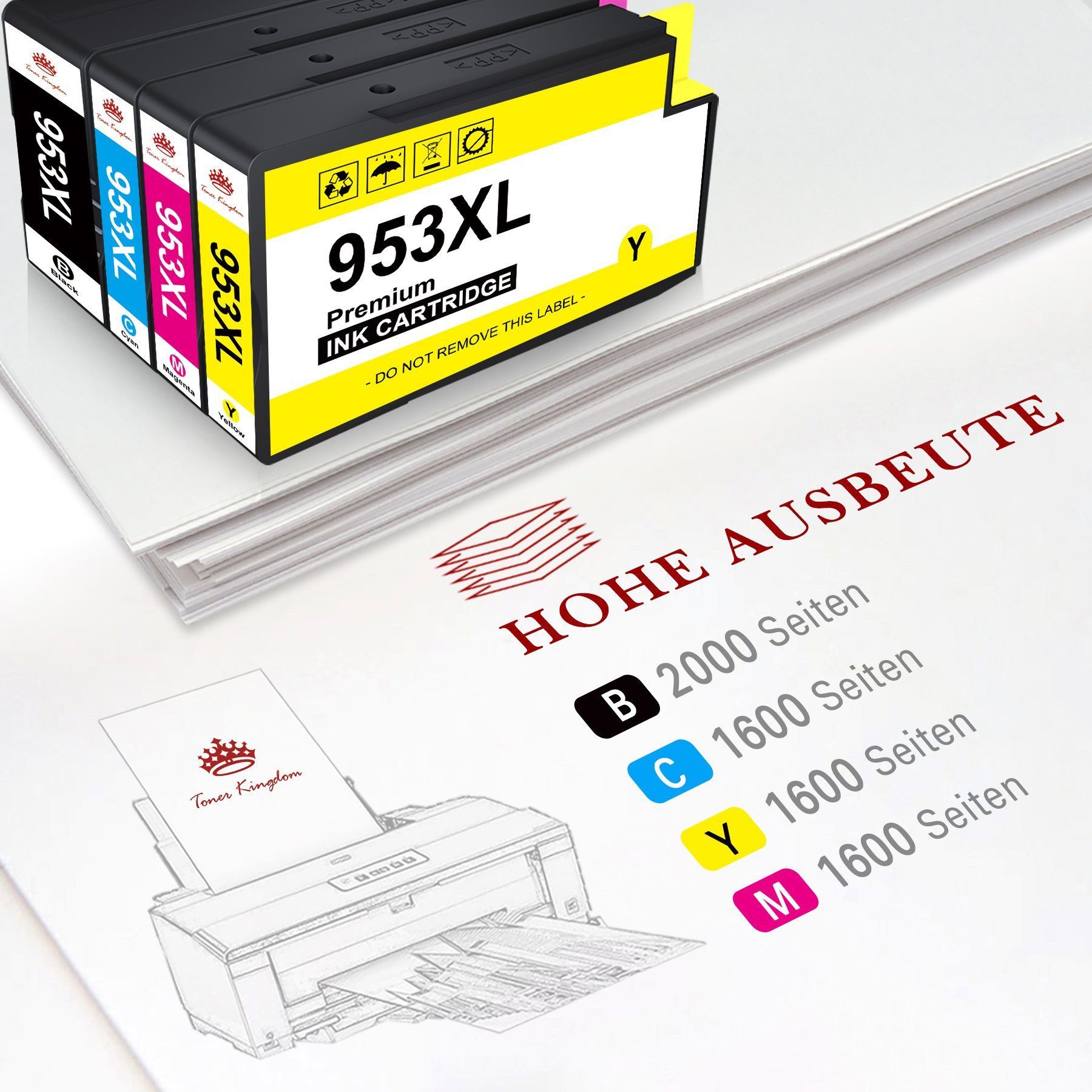 Toner Kingdom Druckerpatronen für HP 953XL Multipack Tintenpatrone (OfficeJet Pro 8710 8720 7720 7730 7740 8715 8718 8210 8725 8218 8728 8730 8740)