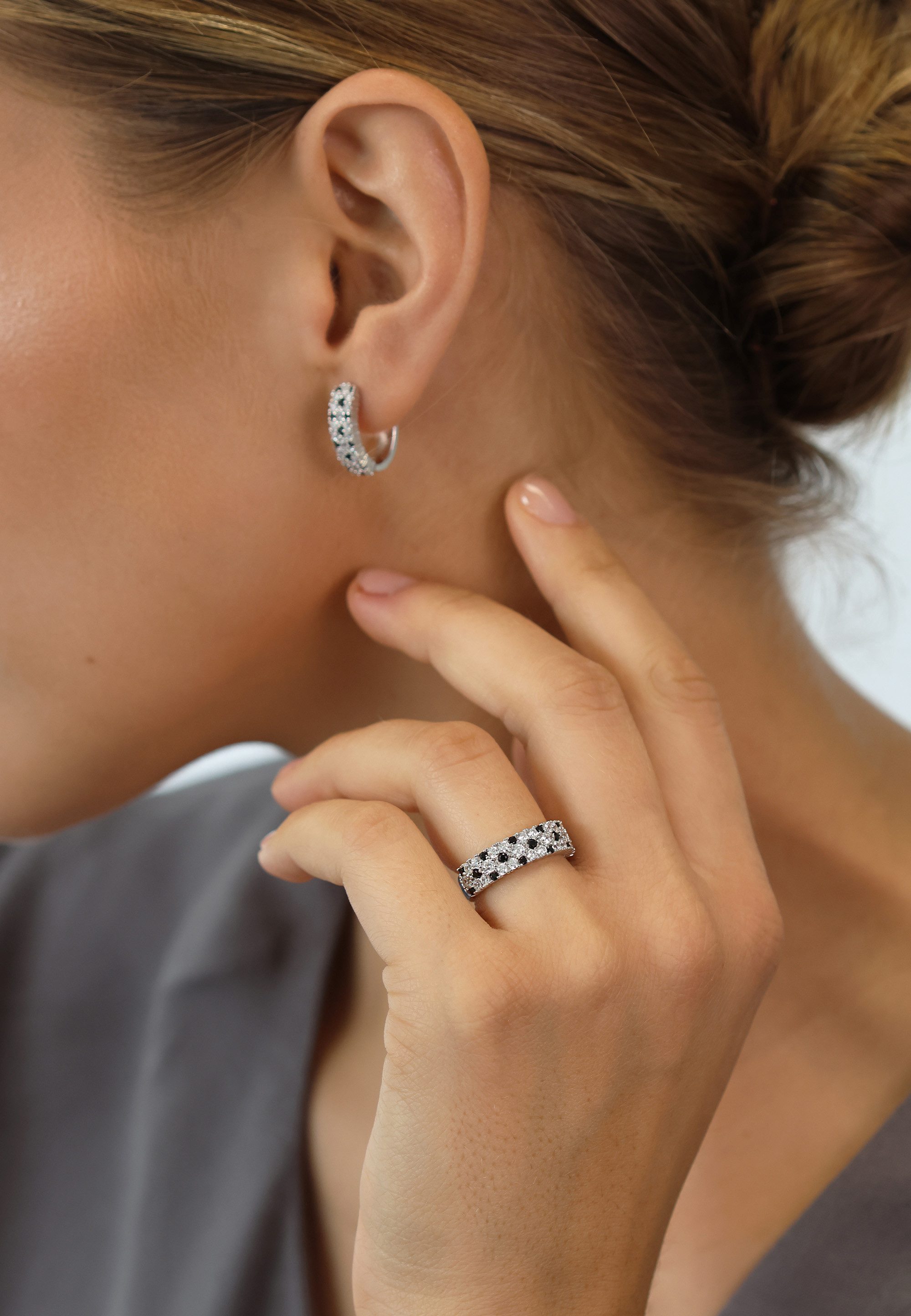 NANA KAY Fingerring Colour Love, mit farblosem Stein und mit schwarzem Stein