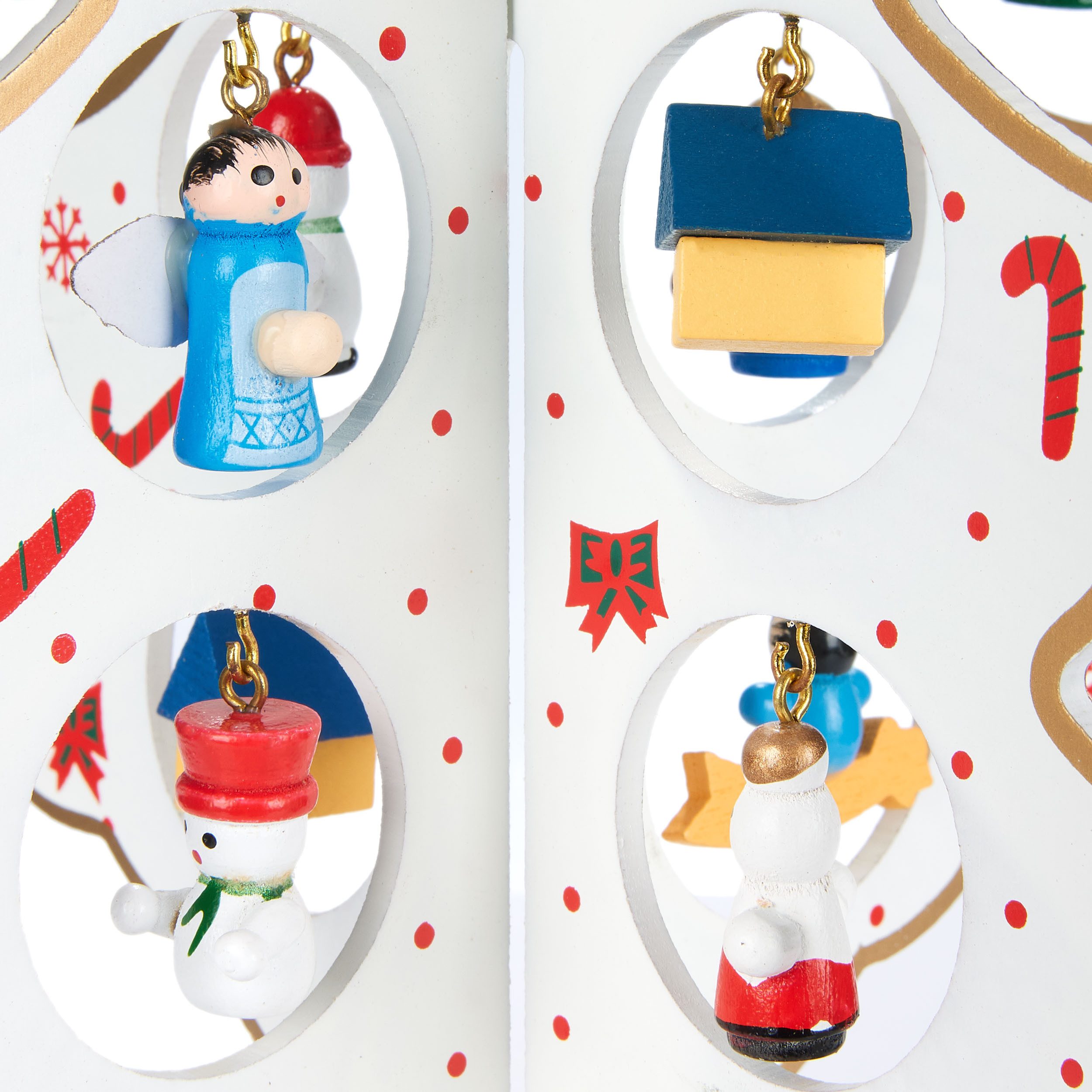BRUBAKER Weihnachtsfigur Mini Weihnachtsbaum aus Holz - Kleiner Tannenbaum zum Dekorieren (Set, 1 St., Weihnachtsdekoration für Tisch und Fensterbank), Christbaum Tischdeko für Weihnachten inkl. Baumschmuck