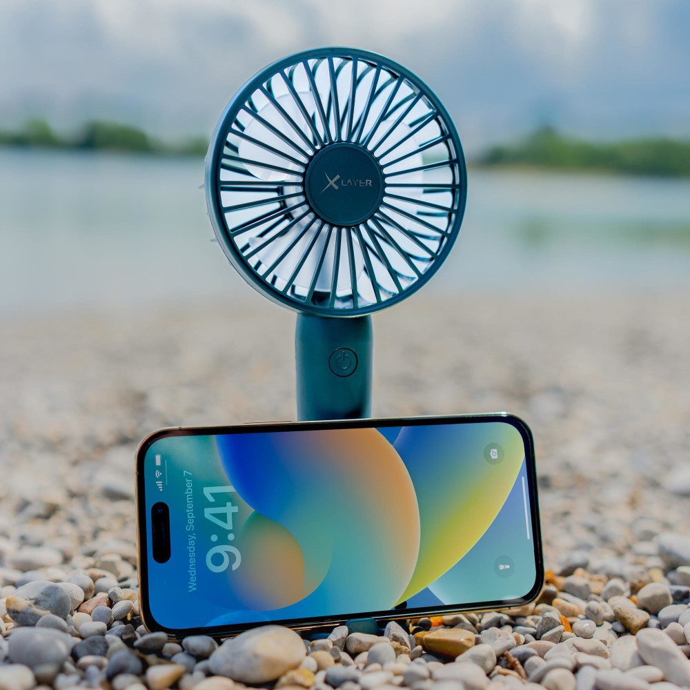 Handy-Halterung Handyhalter mit Ventilator 1.200 mAh mit Dock Grün