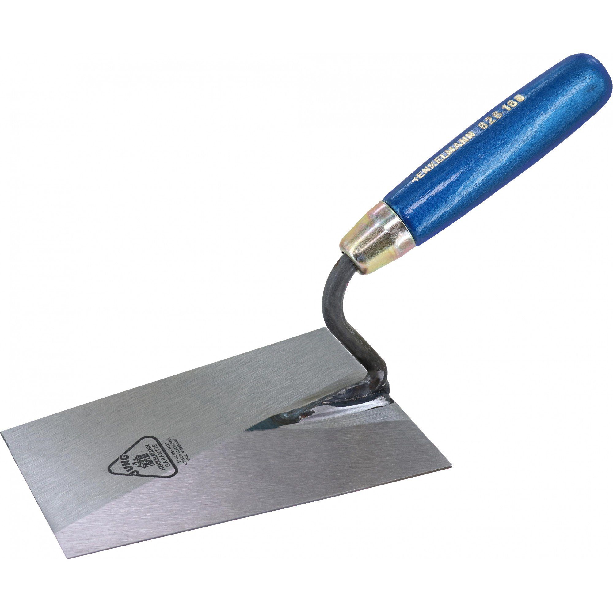 Jung Henkelmann Maurerkelle Kantige Kelle mit Schwanenhals 160 mm mit lackiertem Griff