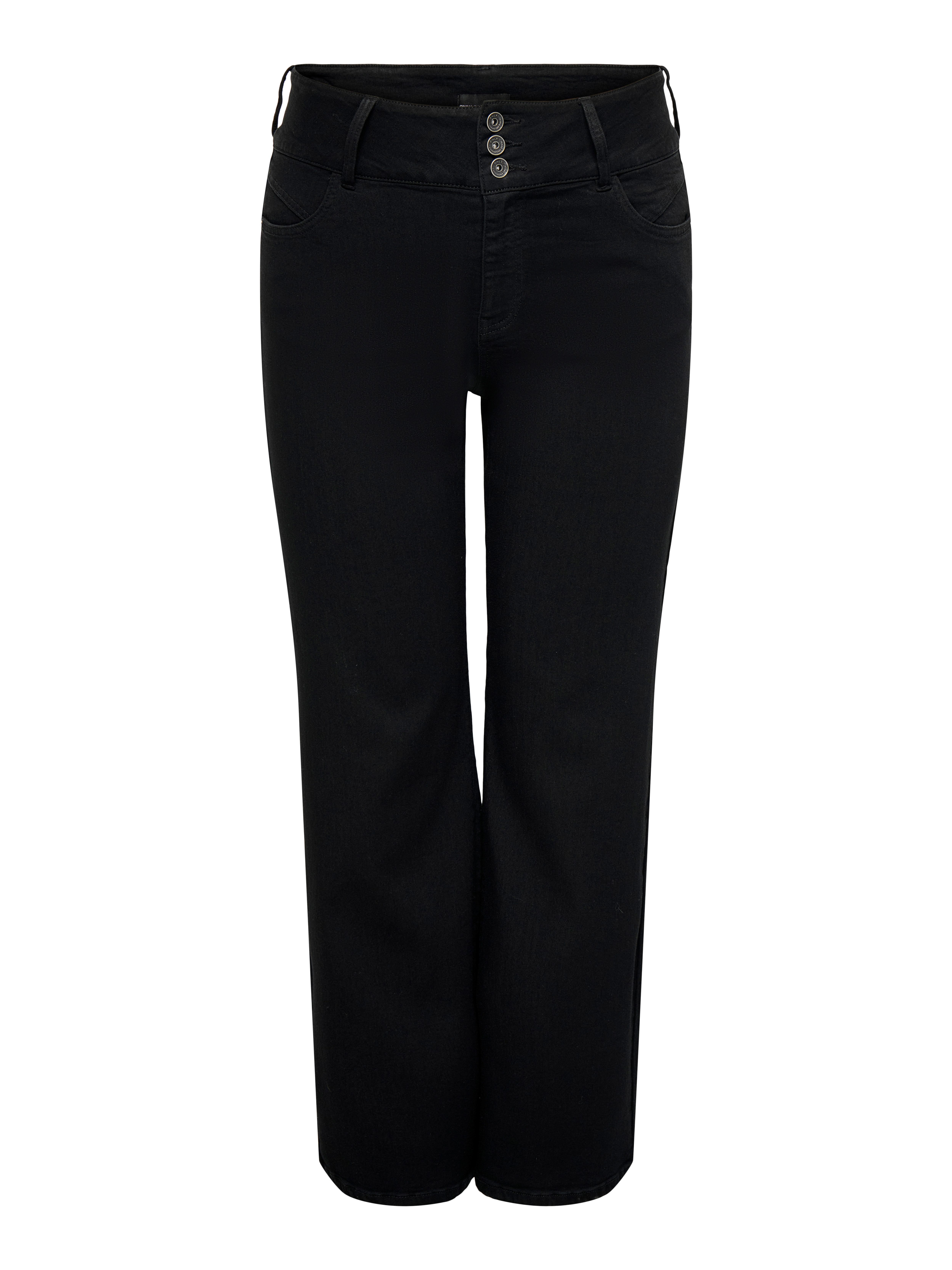 ONLY CARMAKOMA High-waist-Jeans CARANNA HW WIDE BLACK DNM NOOS Viskosemischung, High Waist