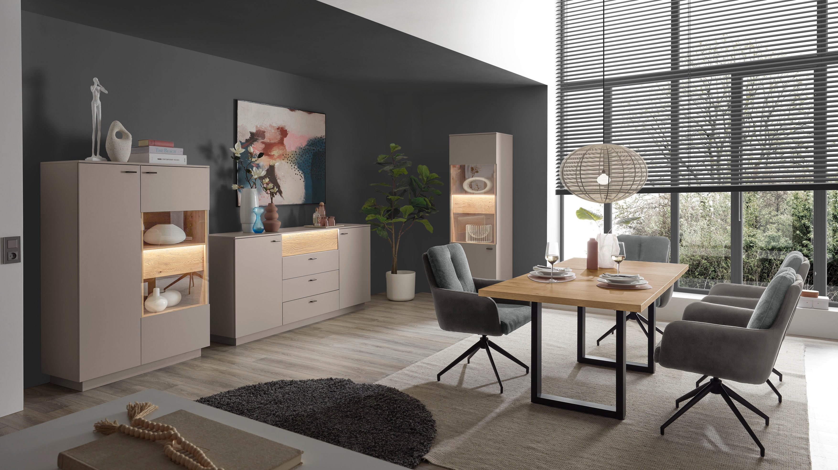 Mäusbacher Sideboard, B/H/G: 192x92x45, inkl. Beleuchtung