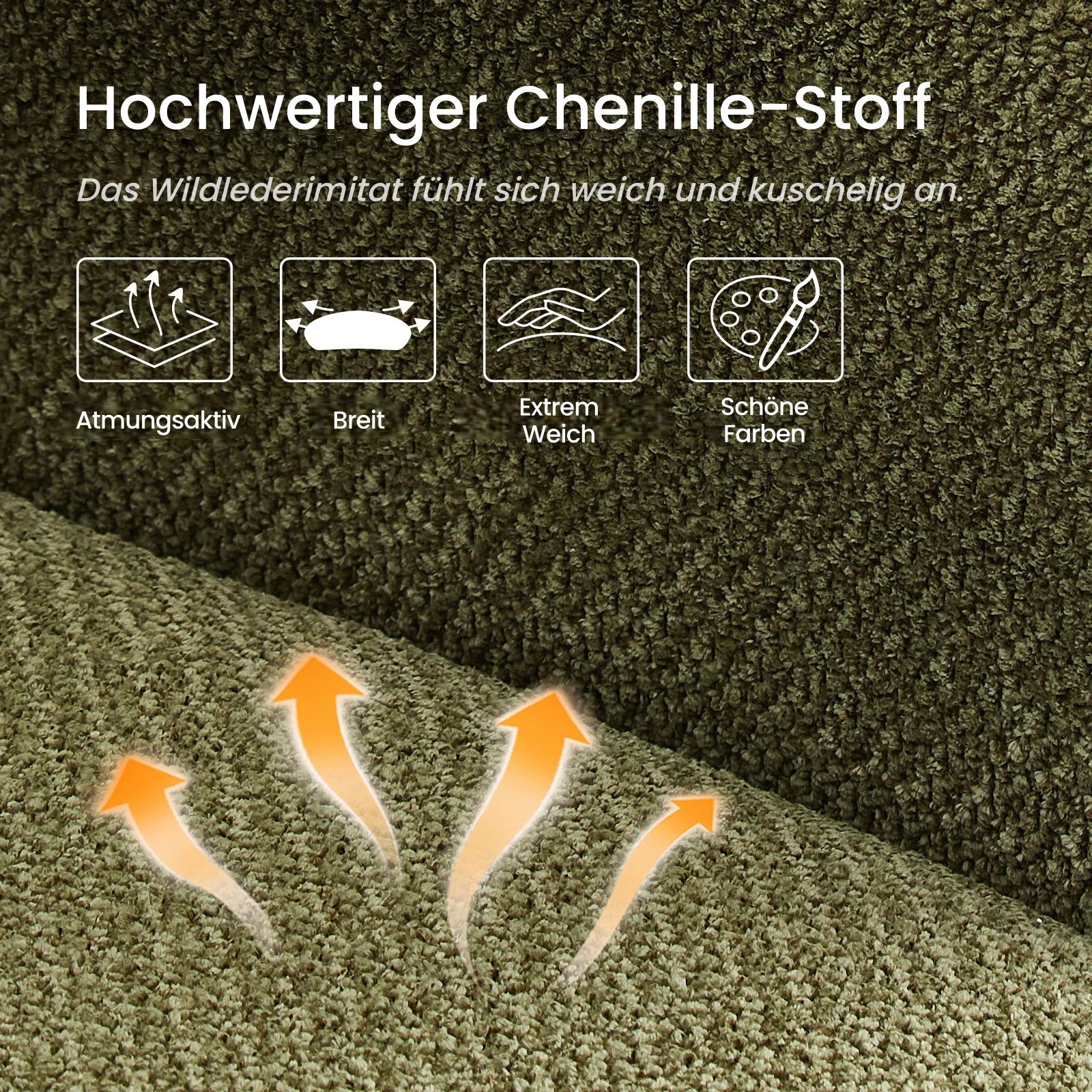 IWMH Bürostuhl Schreibtischstuhl mit Armlehnen, Höhenverstellbar Drehstuhl, Stuhl für Schminktisch, Homeoffice – Bild 2 von 5