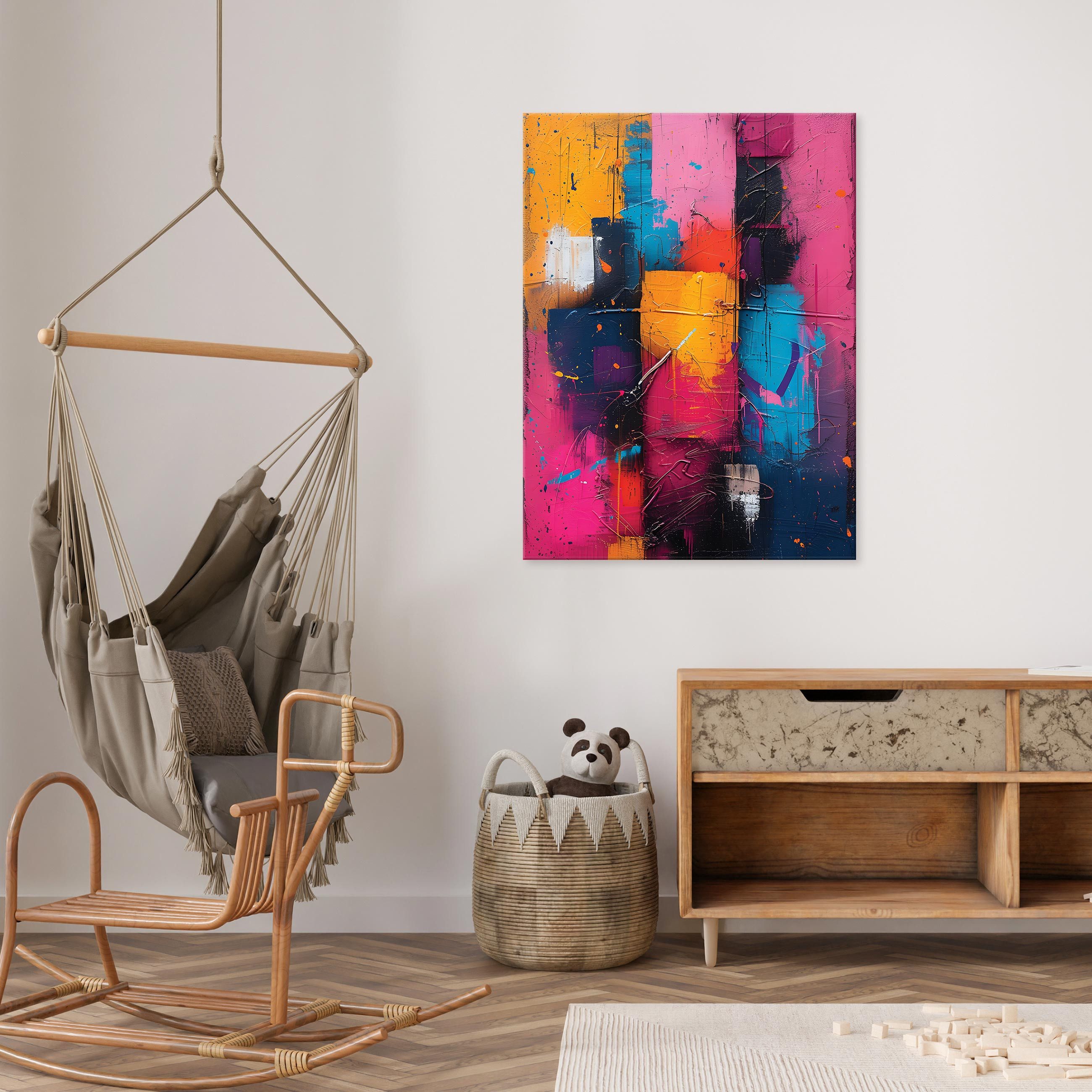 Wallarena Leinwandbild Abstrakt Kunst Bunte Wand Deko XXL Bilder Wandbilder günstig online kaufen