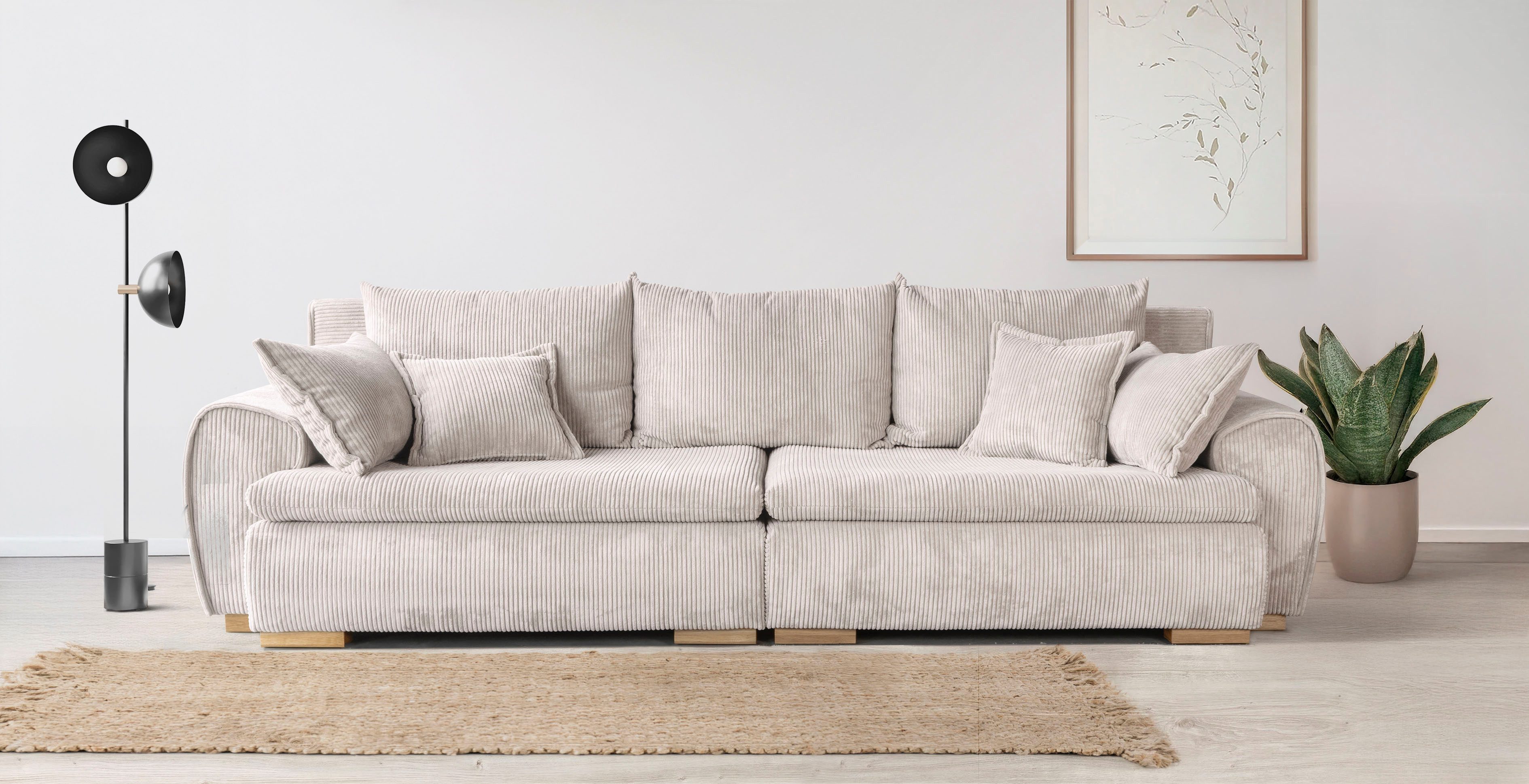 Home affaire Big-Sofa "Katja, B: 275 cm" Mega-Sofa mit 4 Zierkissen günstig online kaufen