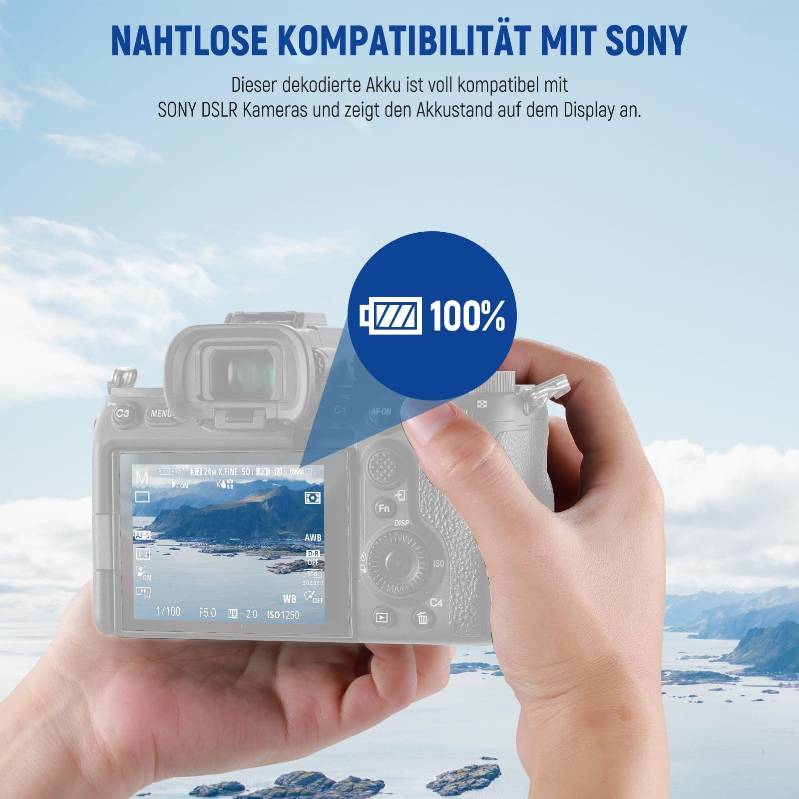 Neewer NP-FZ100 Akku-Set 2280mAh, 2 Akkus + Ladegerät, für Sony Kameras Kamera-Akku D 2280 mAh, Vollständiger Ladeschutz – Bild 4 von 5