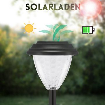 LETGOSPT LED Solarleuchte 4stck Upgrade Solar Gartenleuchte, LED fest integriert, Kaltweiß/Warmweiß, Auto, Ein/Aus Garten Deko Solarleuchten, für Außen Rasen Gehweg Terrasse Hofweg