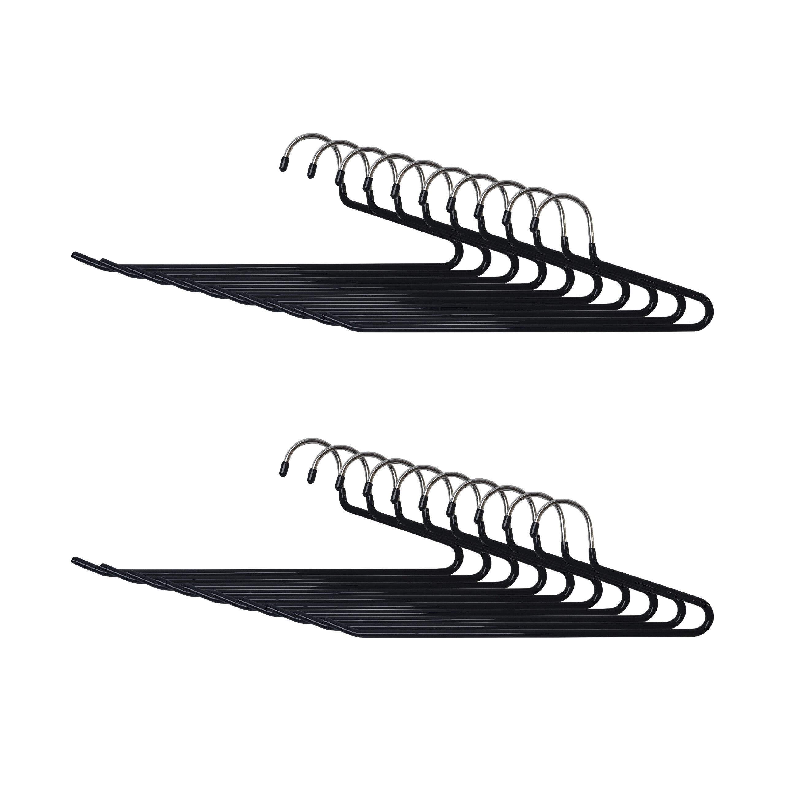 relaxdays Kleiderbügel Rutschfestes Hosenbügel Set, (Set, 20-tlg), schwarz günstig online kaufen