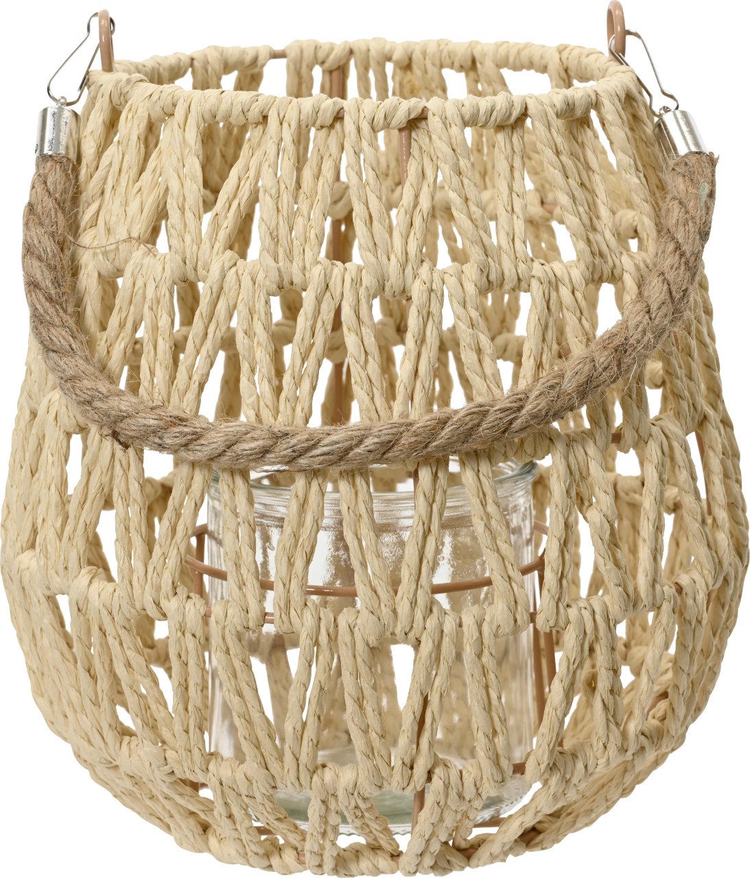 Kaemingk Dekoobjekt Kaemingk Deko-Laterne mit Henkel & Kerze 22 cm