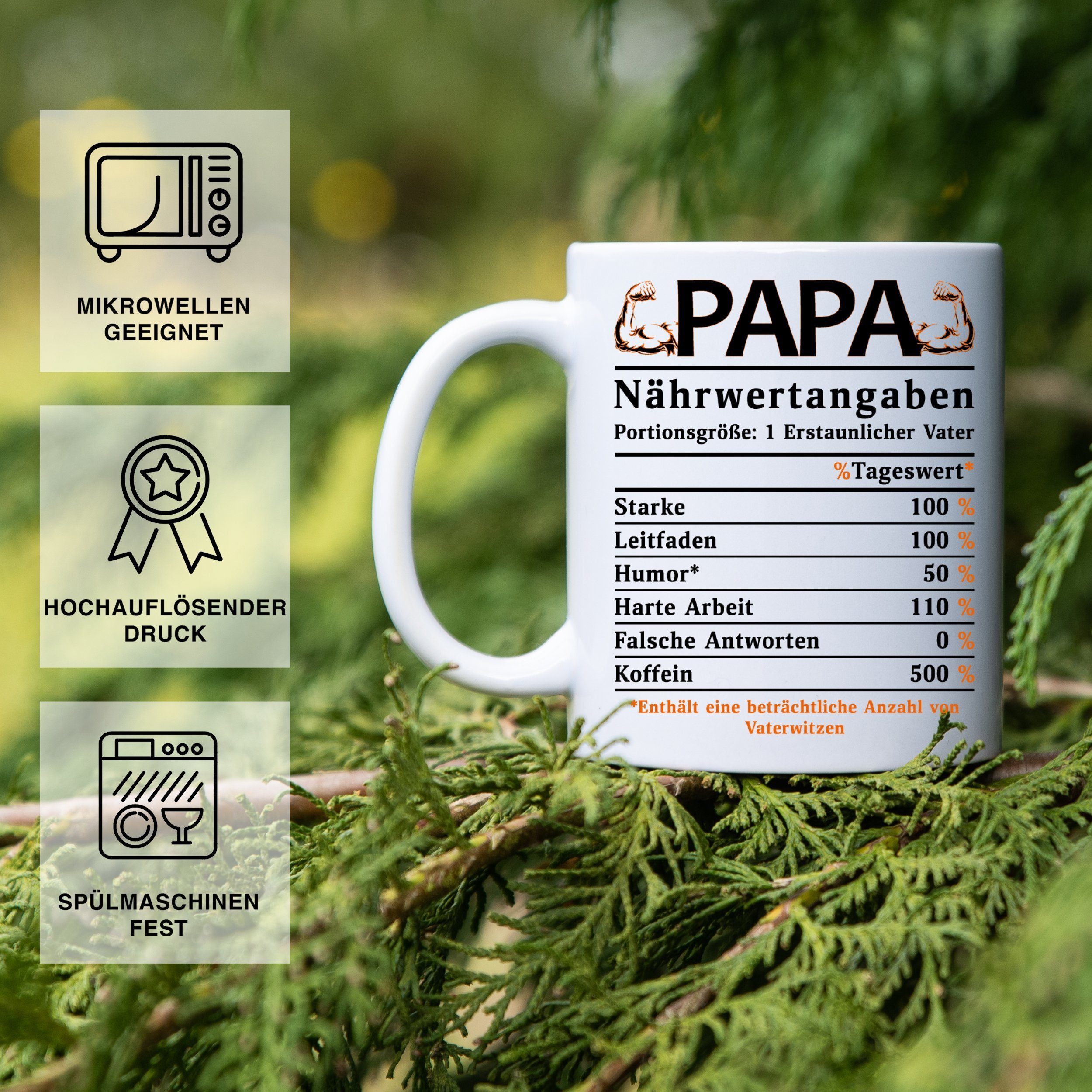 Giftandprint Tasse für Vater- Papa Tasse als Geschenk zum Vatertag Weihnachtsgeschenke, Mikrowellengeeignet, Spülmaschinenfest, Keramik, 325 ML