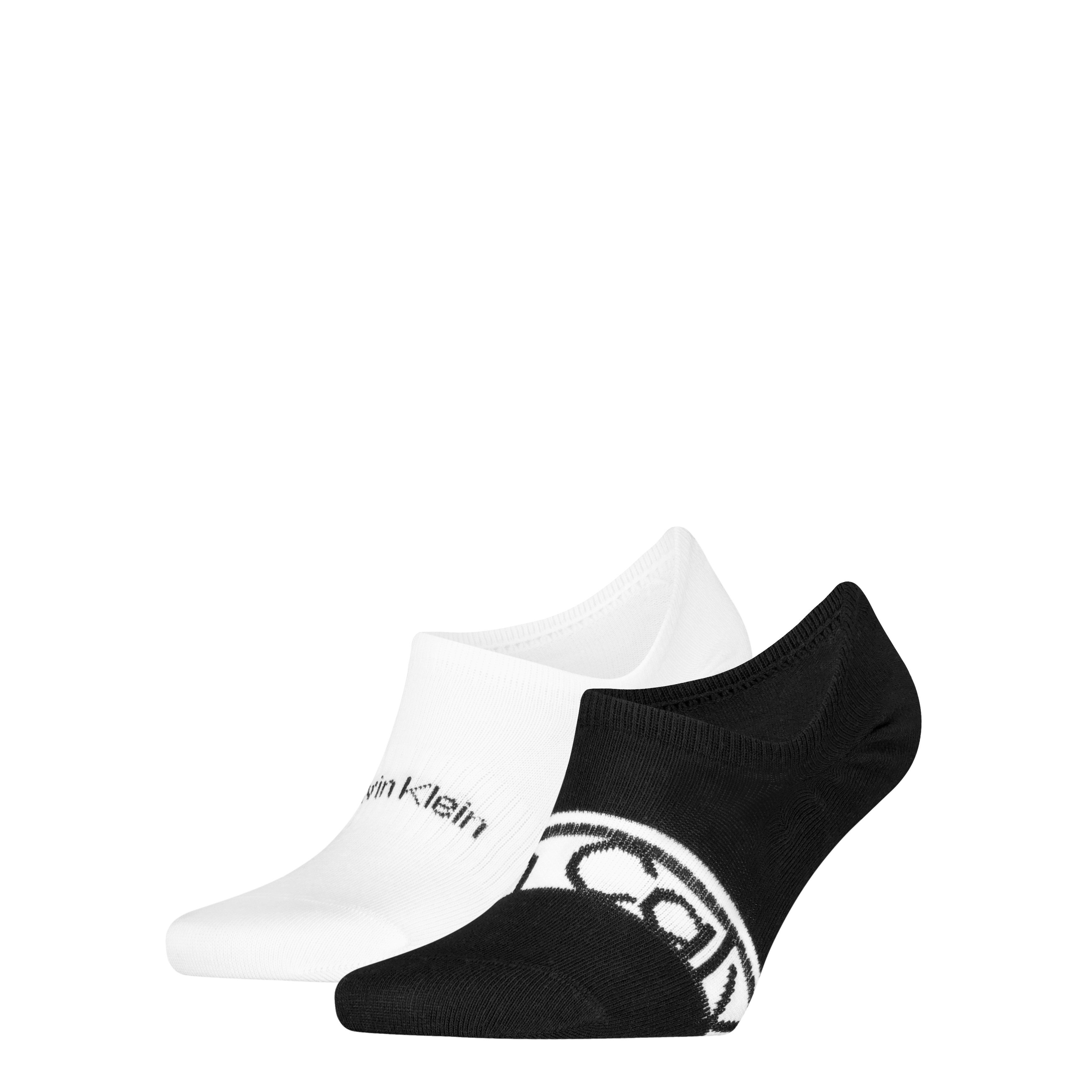 Calvin Klein Füßlinge CK MEN FOOTIE HC LOGO STRIPE (2 Paar) Antirutsch Noppen im Fersenbereich, Cotton-Mix, elastisch