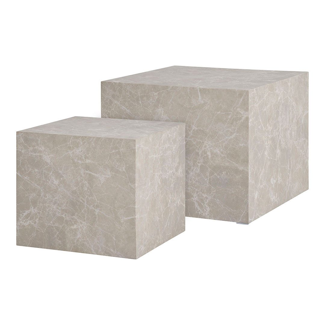 ebuy24 Couchtisch Prague Couchtisch Set von 2 Marmor Dekor.