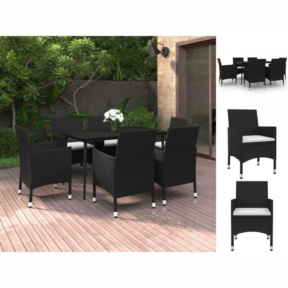 vidaXL GartenEssgruppe »7tlg GartenEssgruppe mit Auflagen Poly