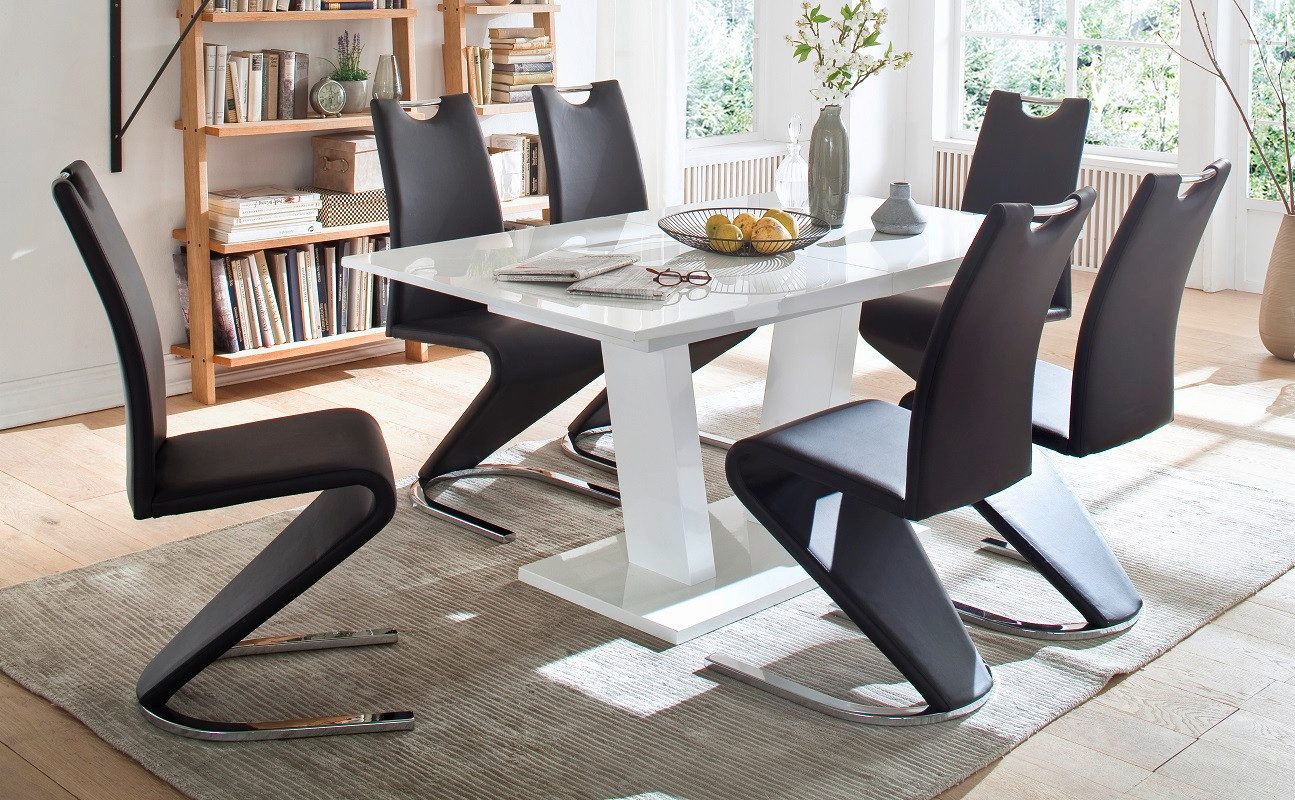 MCA furniture Esszimmerstuhl 2er Set Freischwinger Stuhl Amado, schwarz (2er-Set)