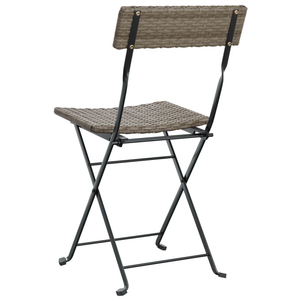 Rattan Klappbar Grau 8 und Poly Gartenstuhl Stk Bistrostühle Stahl vidaXL