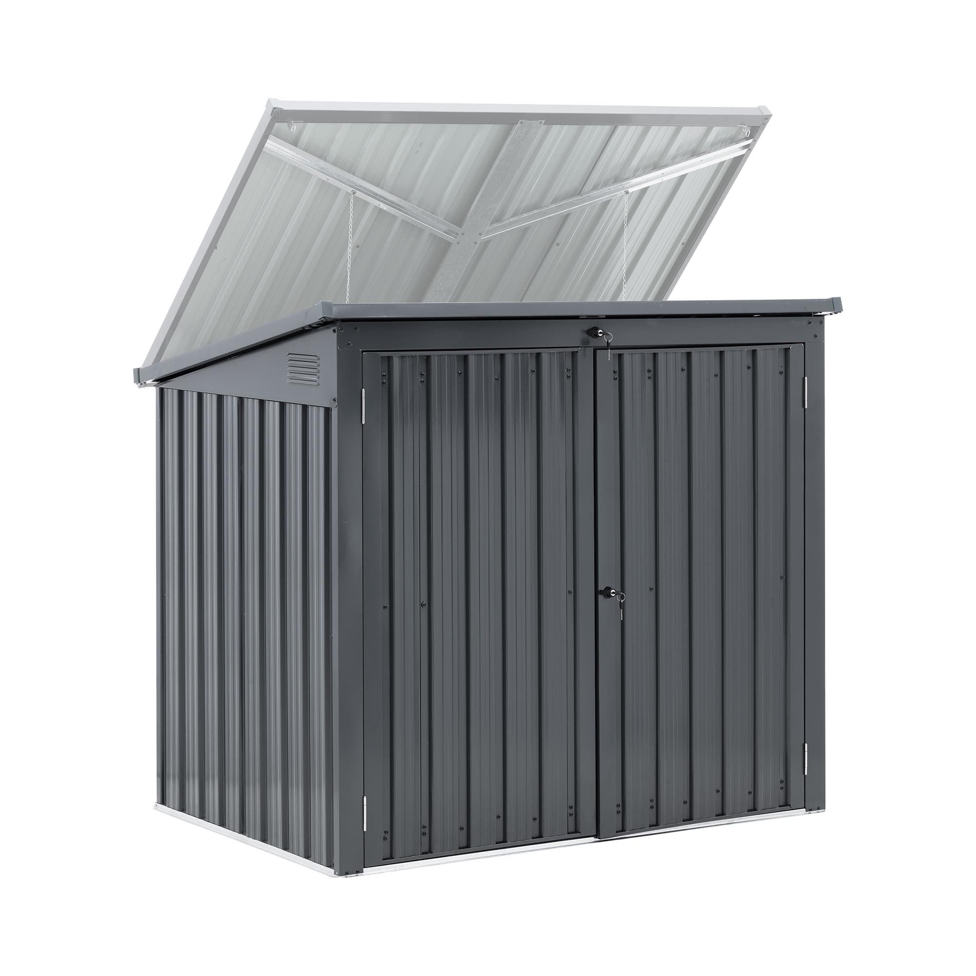 Uniprodo Gerätehaus Metall-Mülltonnenbox Mülltonnenverkleidung für 2 günstig online kaufen