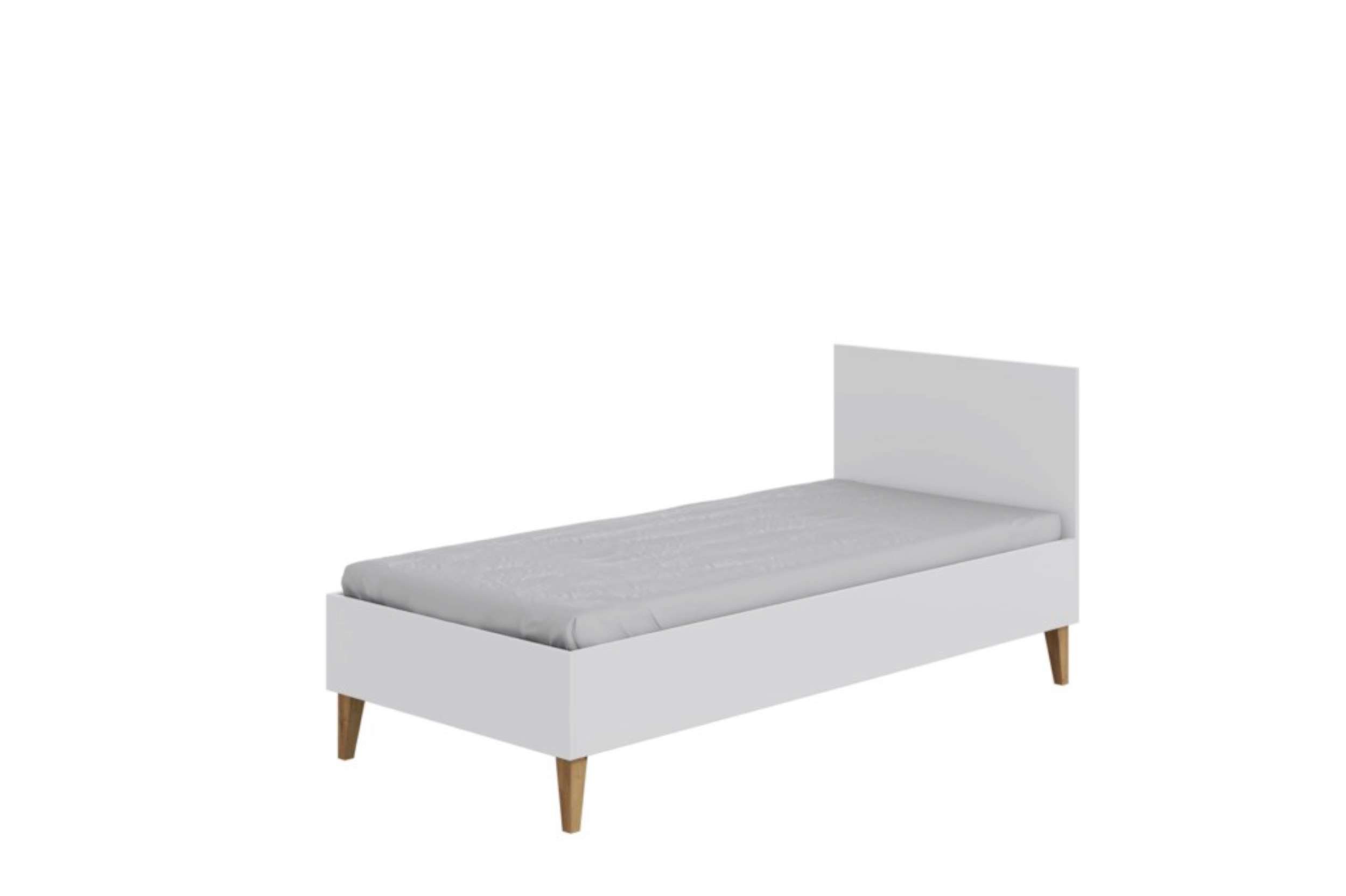 80 Jugendbett stellbar, Weiß Marvel in aus variabel für made Matt 181 Bett), Massivholz, (Kinderbett, Stylefy Europa x Kinder, cm,