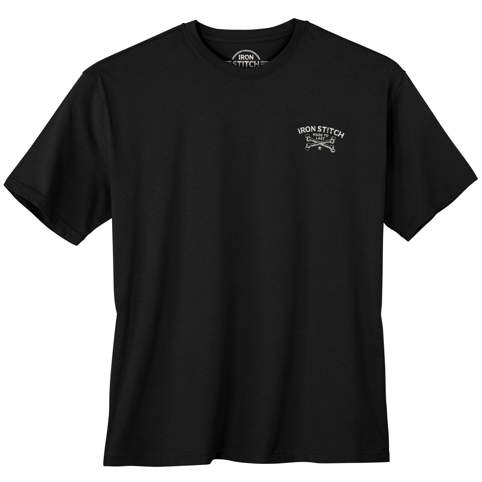 Iron Stitch Print-Shirt Iron Stitch Totenkopfprint Übergröße T-Shirt schwar günstig online kaufen