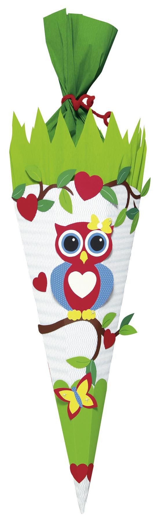 URSUS Schultüte URSUS Schultüten-Bastelset Eule 1 - 68cm, Verschluss Krepp