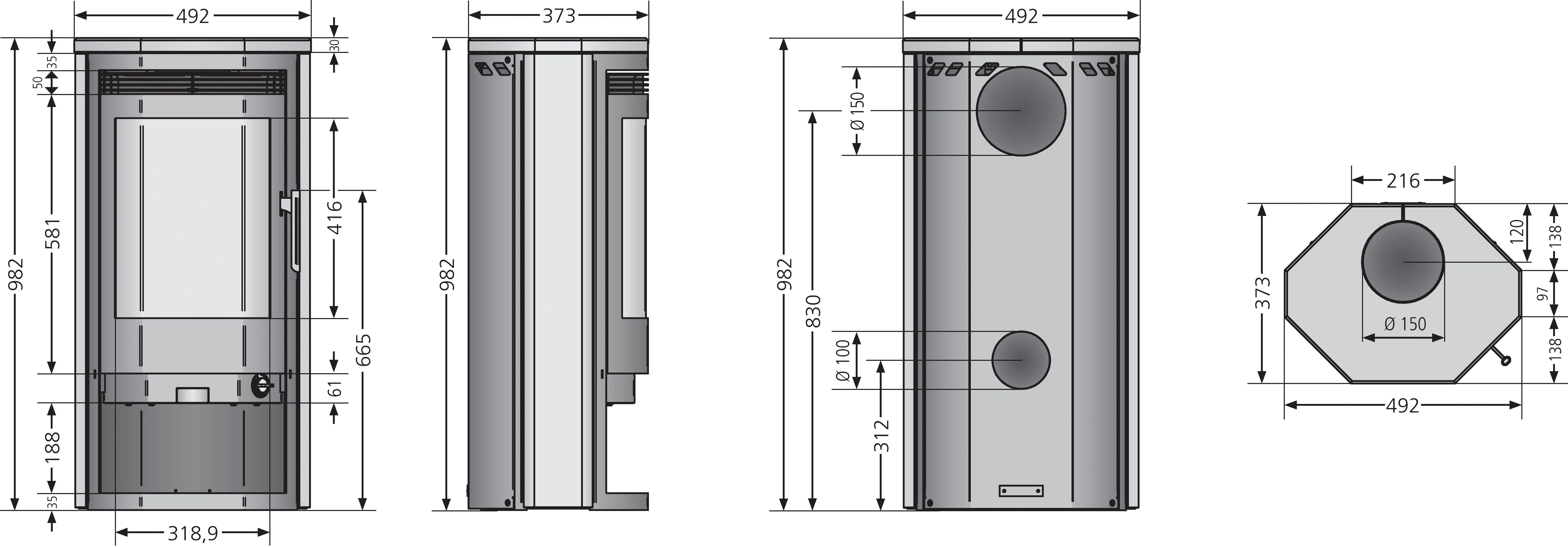 JUSTUS Kaminofen Usedom 5D Sandstein, 5,0 kW, Dauerbrand, Aufstellort in de günstig online kaufen
