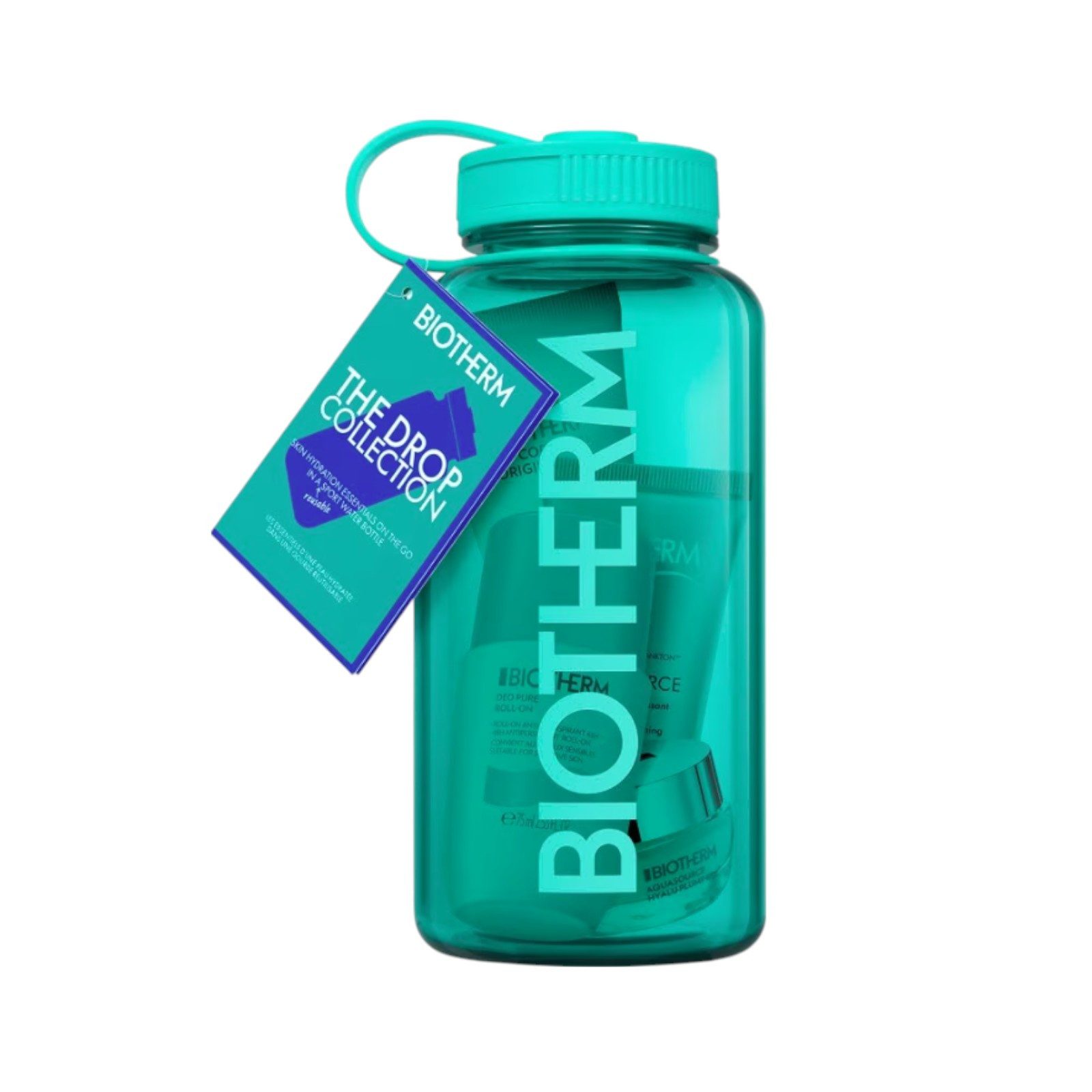 BIOTHERM Körperpflegemittel Biotherm Aquasource Drop-Set Grün Deo Pure Roll-On 75 ml + Lait Corporel 50 ml + Aquasource Hyalu Plump Gel 15 ml+ Biosource Cleanser 50 ml / 1 Stk., 5-tlg.