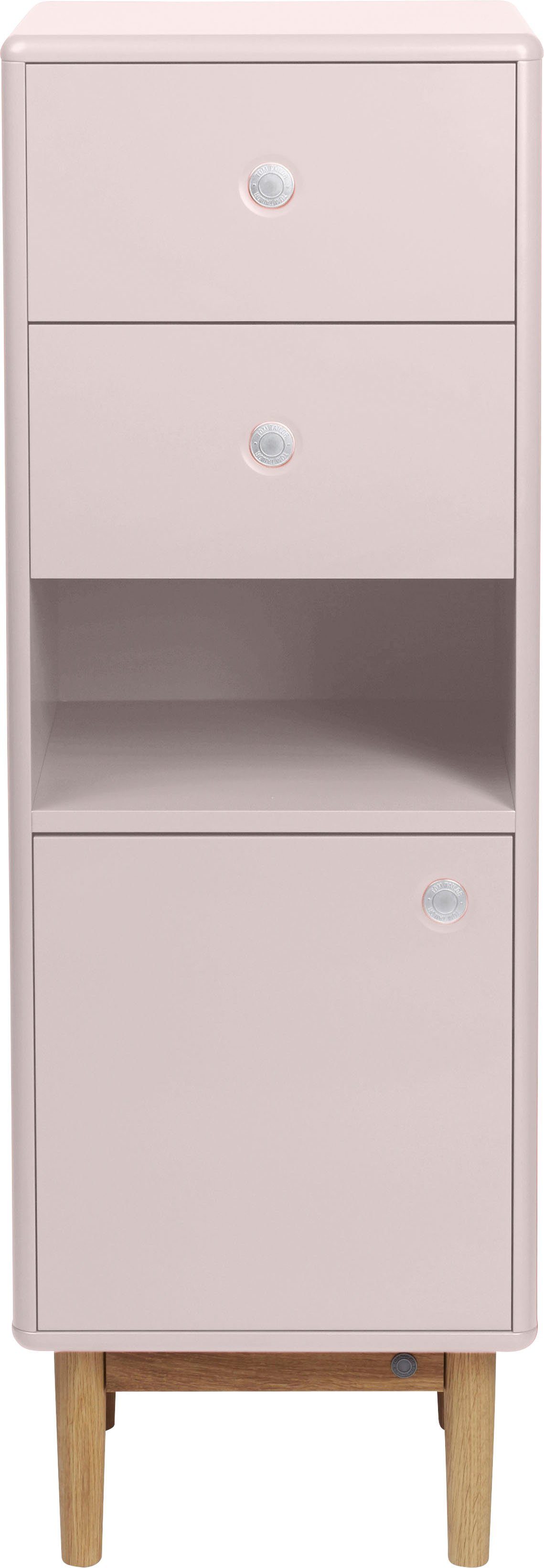 Füße TOM 1 Breite TAILOR HOME BATH COLOR mit Push-to-Open, 2 Unterschrank Schubladen, mit & cm 40 Eiche, rose Tür