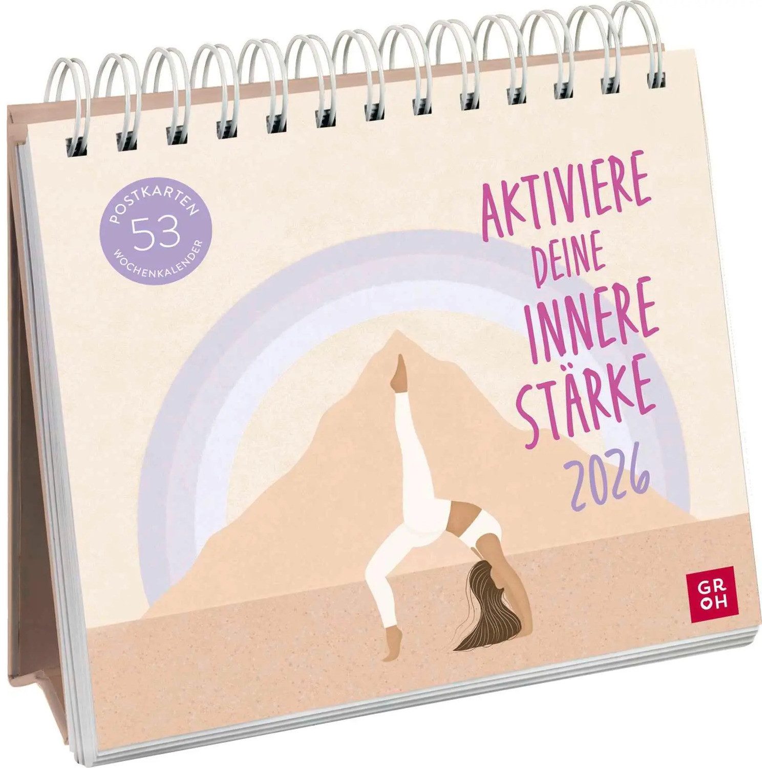 groh Verlag Настольный календарь Postkartenkalender 2026: Aktiviere deine innere Stärke