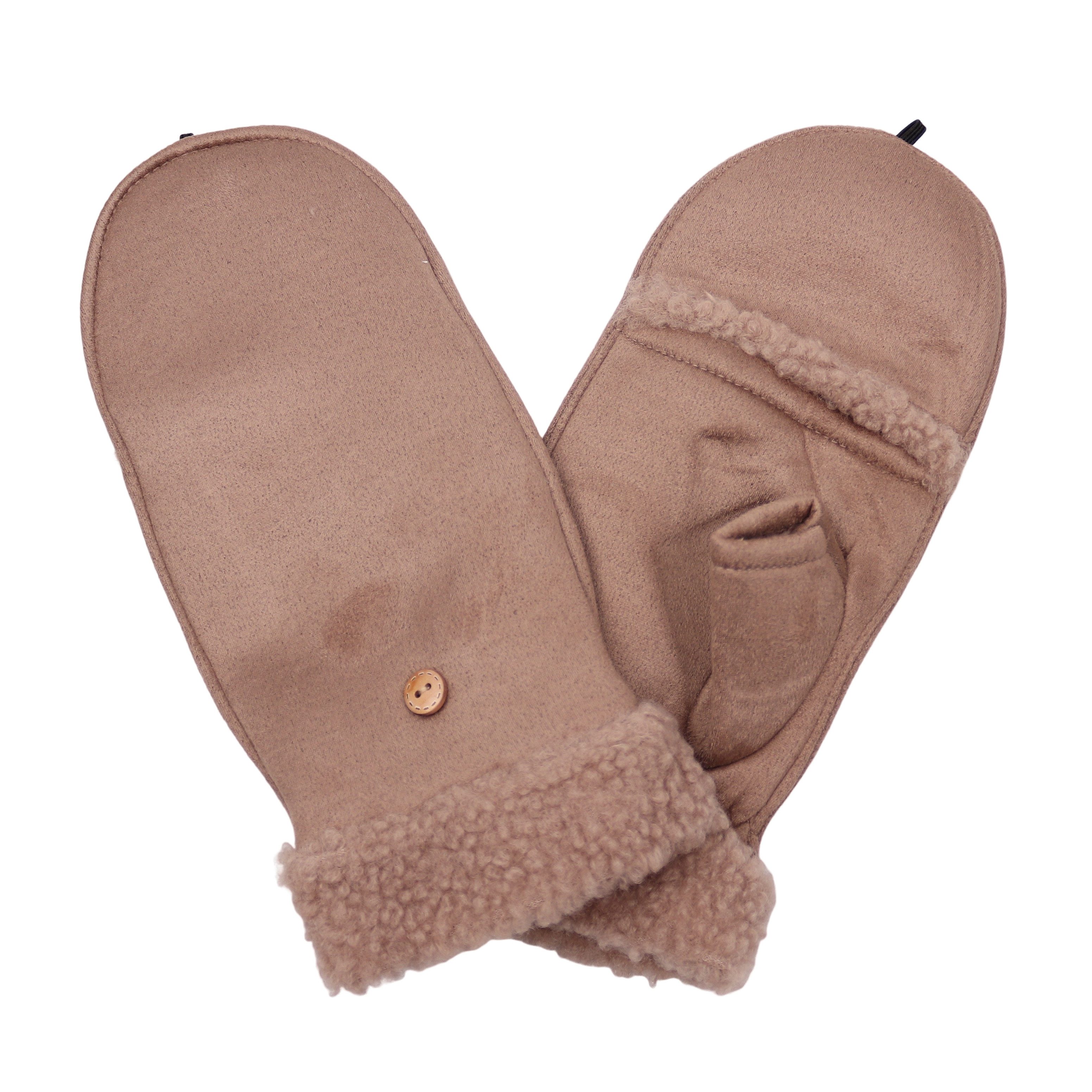 MIRROSI Thermohandschuhe Damen Handschuhe 2 in 1 mit klapppbare Manschette günstig online kaufen