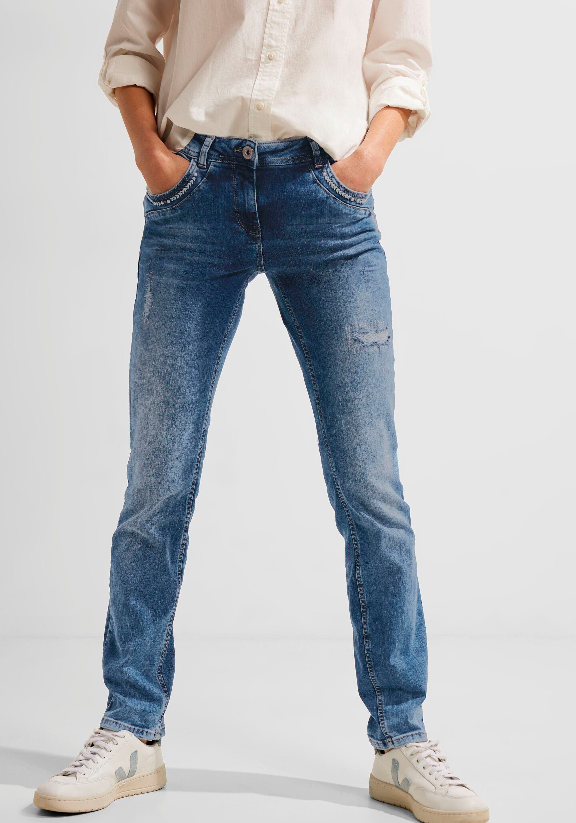 Cecil Slim-fit-Jeans mit Detroyed-Effekten | 