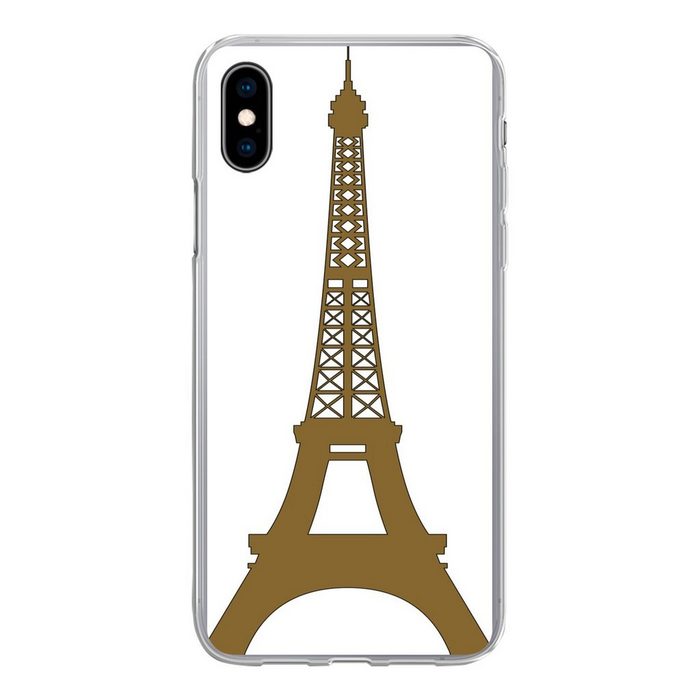MuchoWow Handyhülle Eine Illustration des Eiffelturms in Paris Handyhülle Apple iPhone Xs Smartphone-Bumper Print Handy