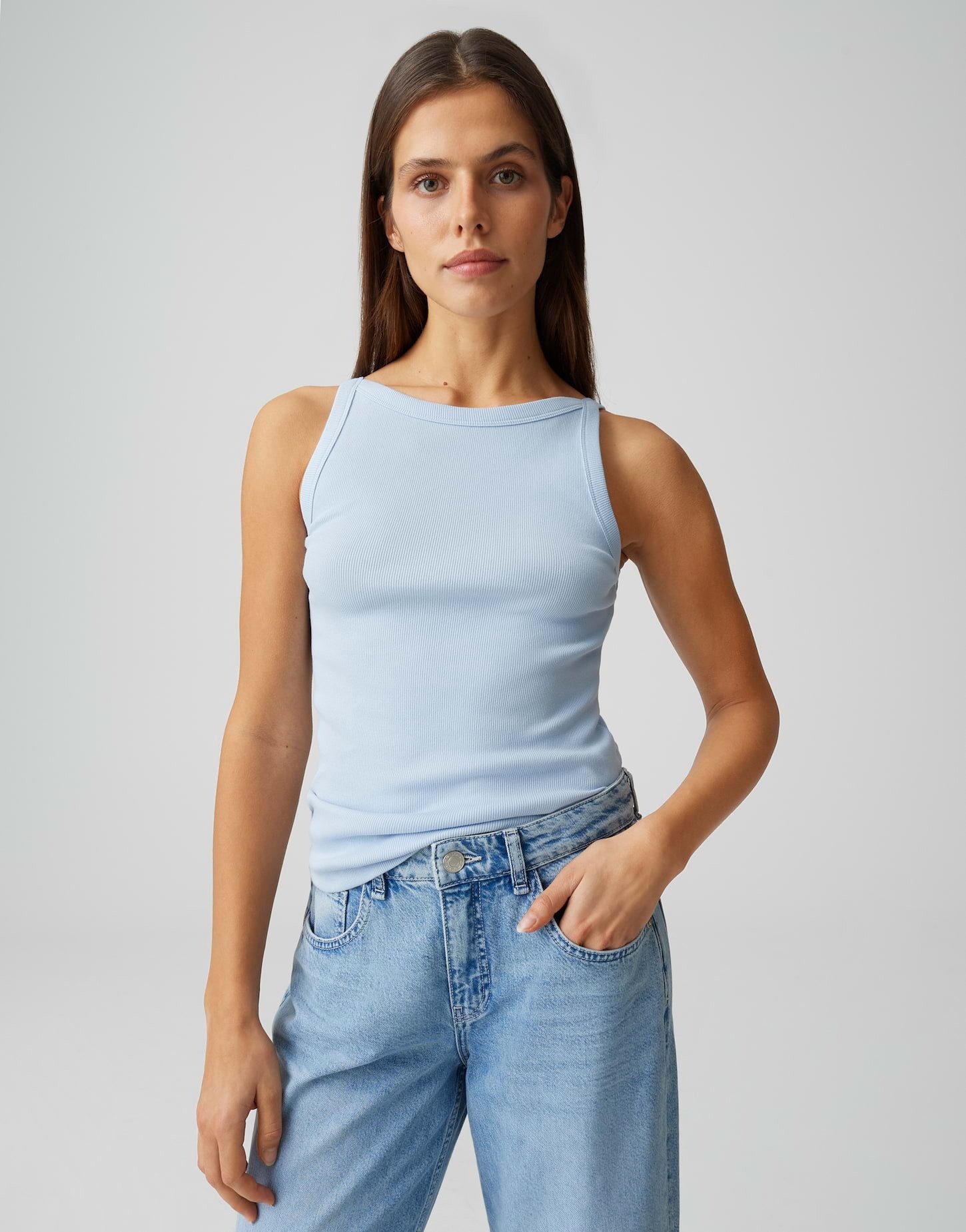 OPUS Trägertop Izli Trägertop aus feinem Rippenjersey Slim Fit Casual – ideal für Alltag und moderne Looks