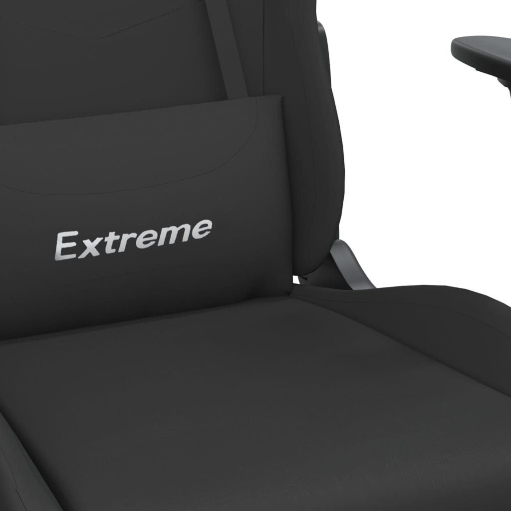 vidaXL Gaming-Stuhl Gaming-Stuhl mit Massage & Stoff St) Schwarz | Schwarz (1 Fußstütze Schwarz