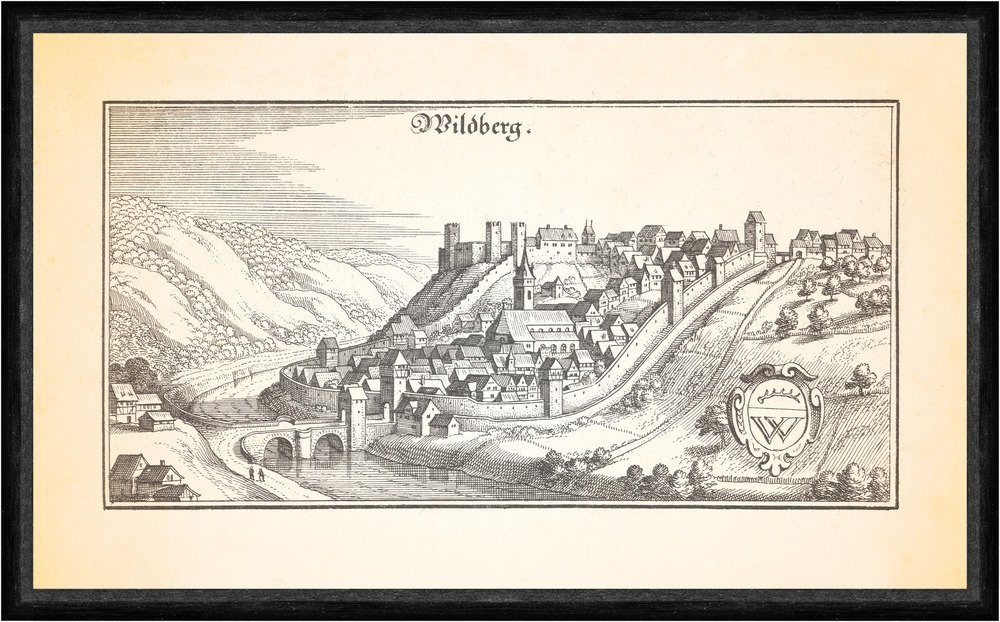 Kunstdruck Wildberg Nagoldtal Schwarzwald Hirschbrücke Hexenturm Kloster Faks_Me