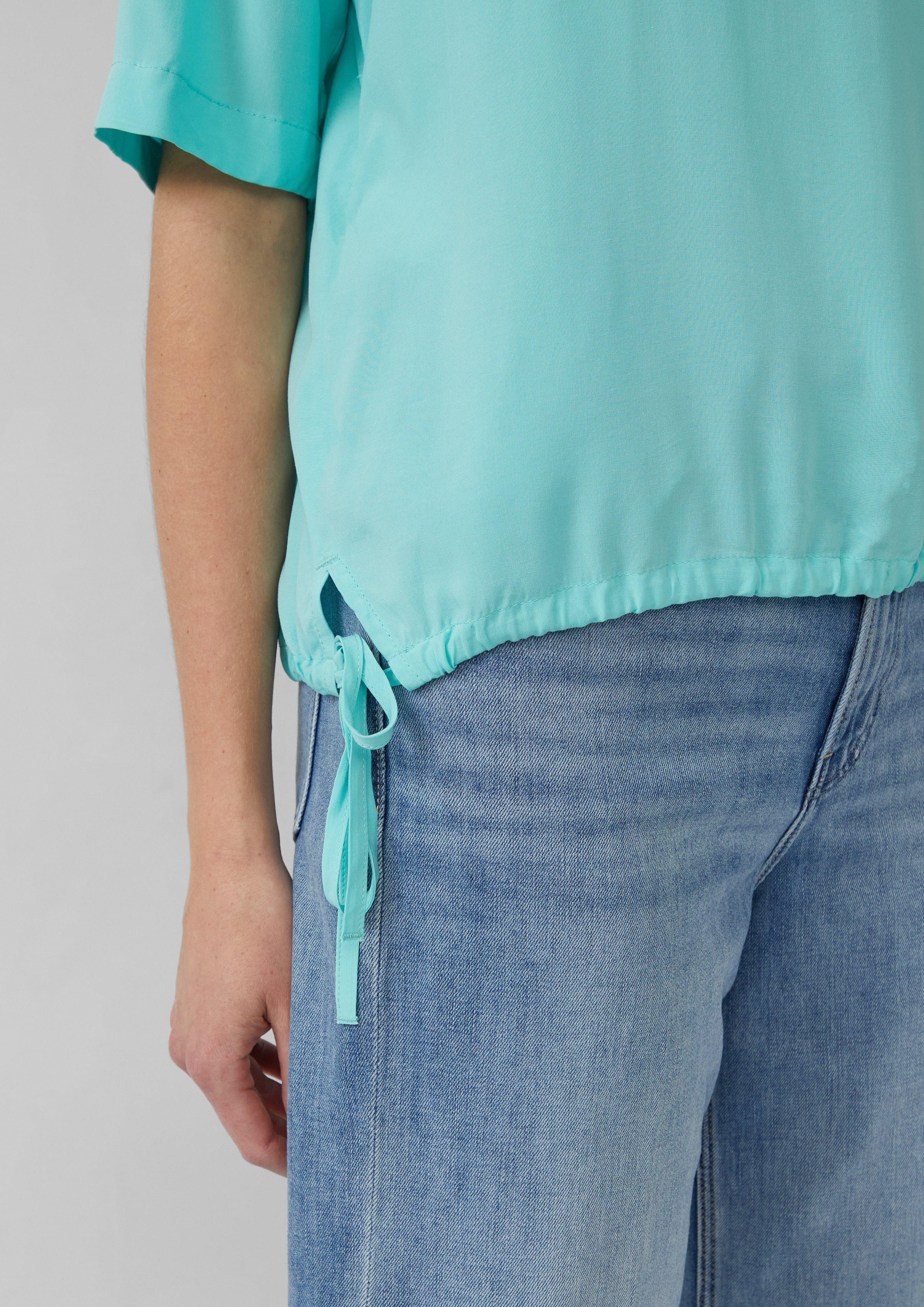 s.Oliver Kurzarmbluse Gemusterte Shirt-Bluse mit verstellbarem günstig online kaufen