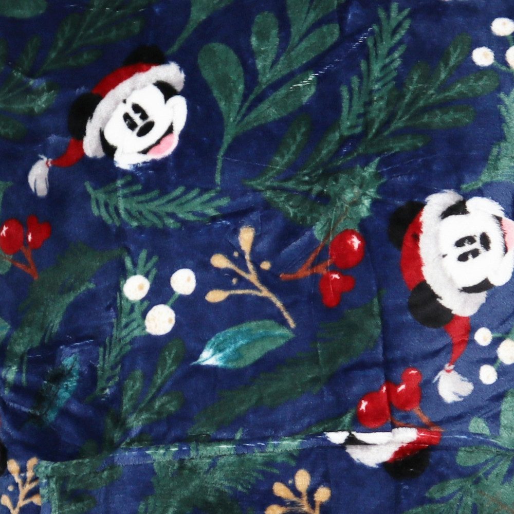 Disney Sweatponcho Disney Mickey Maus Kuschelponcho Kuscheldecke mit Ärmeln Kapuze XS-L Bauchtasche