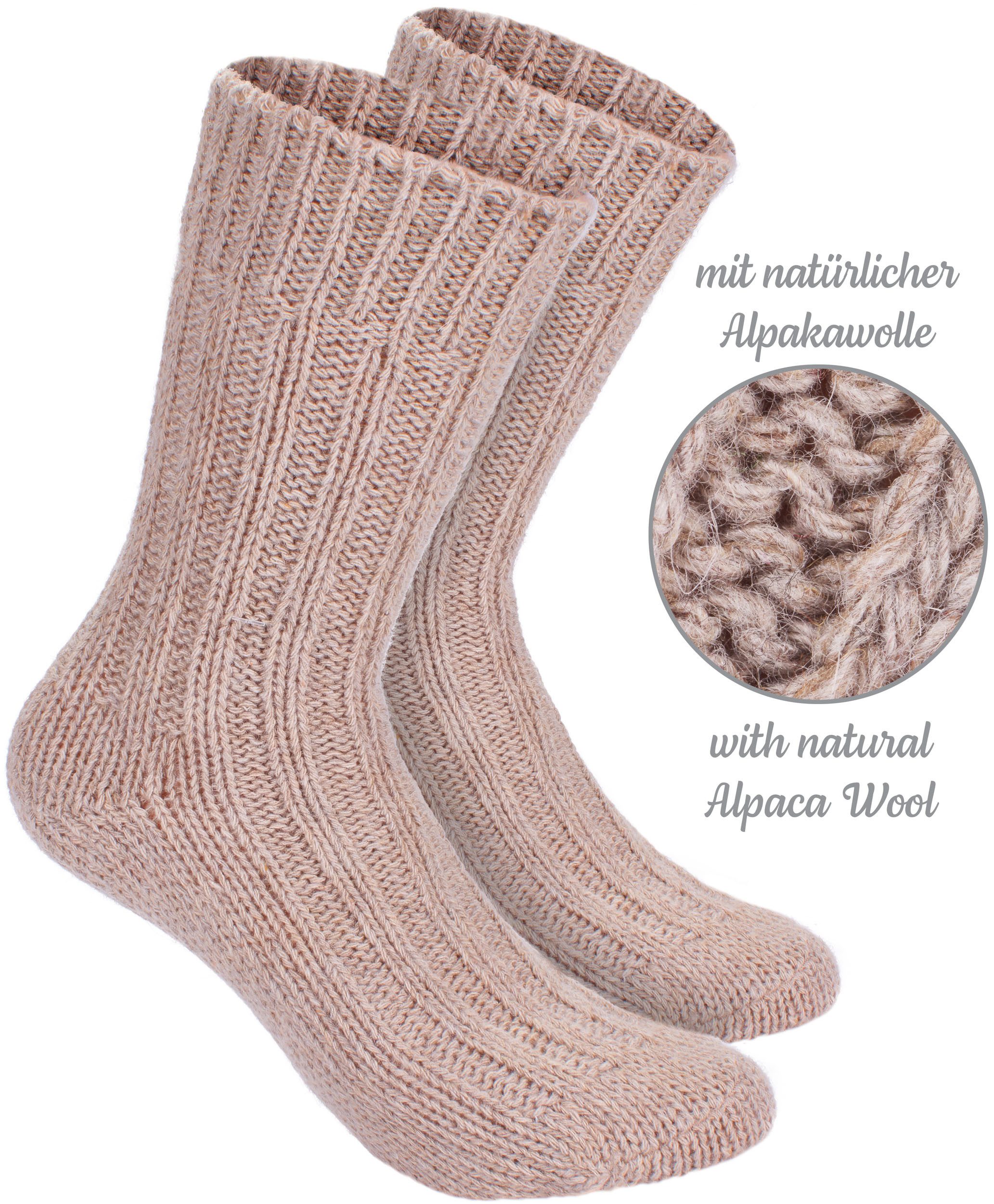 BRUBAKER Kuschelsocken warme dicke Alpaka Socken (Set, 4-Paar, mit Alpakawolle) Wintersocken für Damen und Herren – Bild 5 von 5
