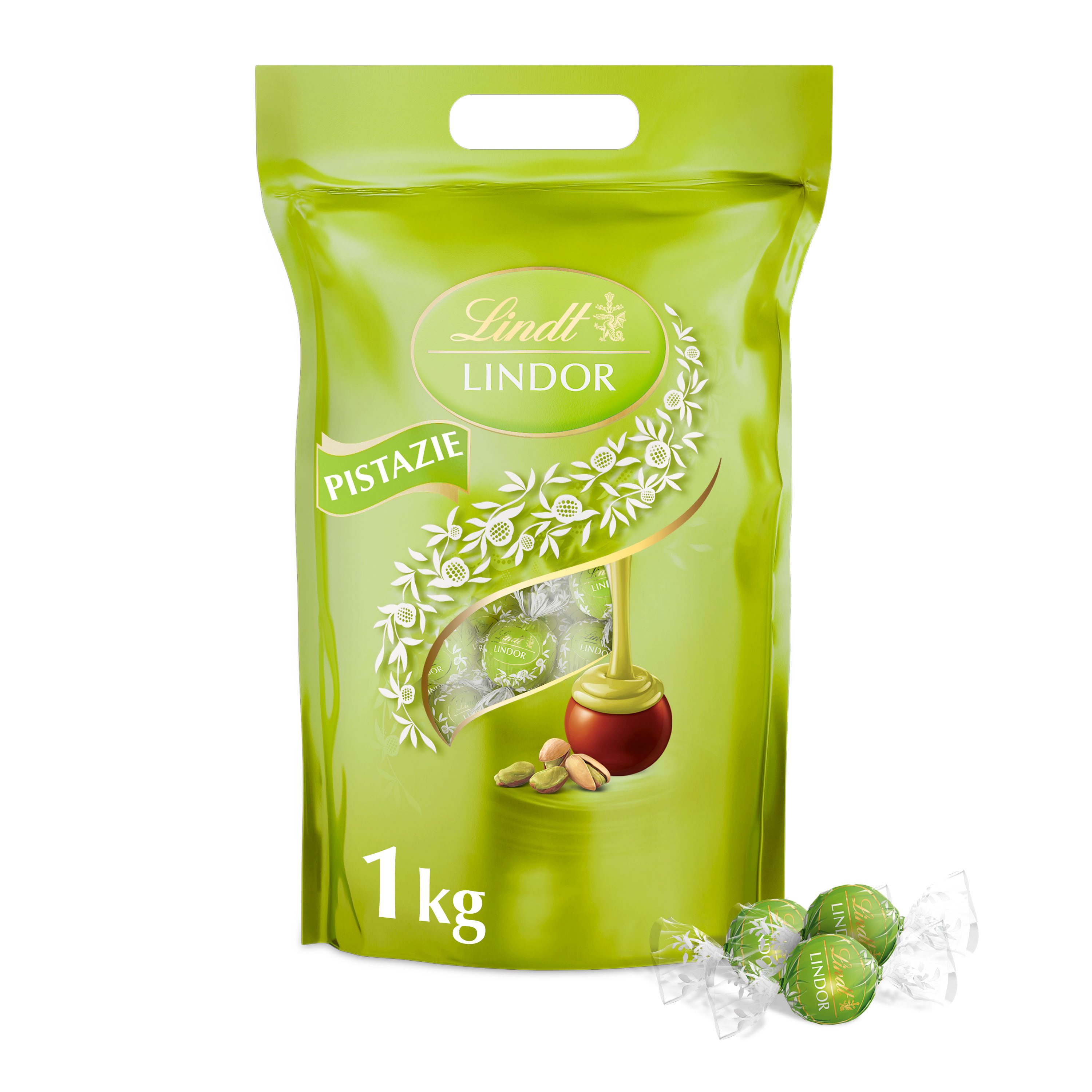 Lindt LINDOR Schokolade 1kg Kugeln Pistazie Beutel Schokolade Pralinen Geschenk Vollmilch