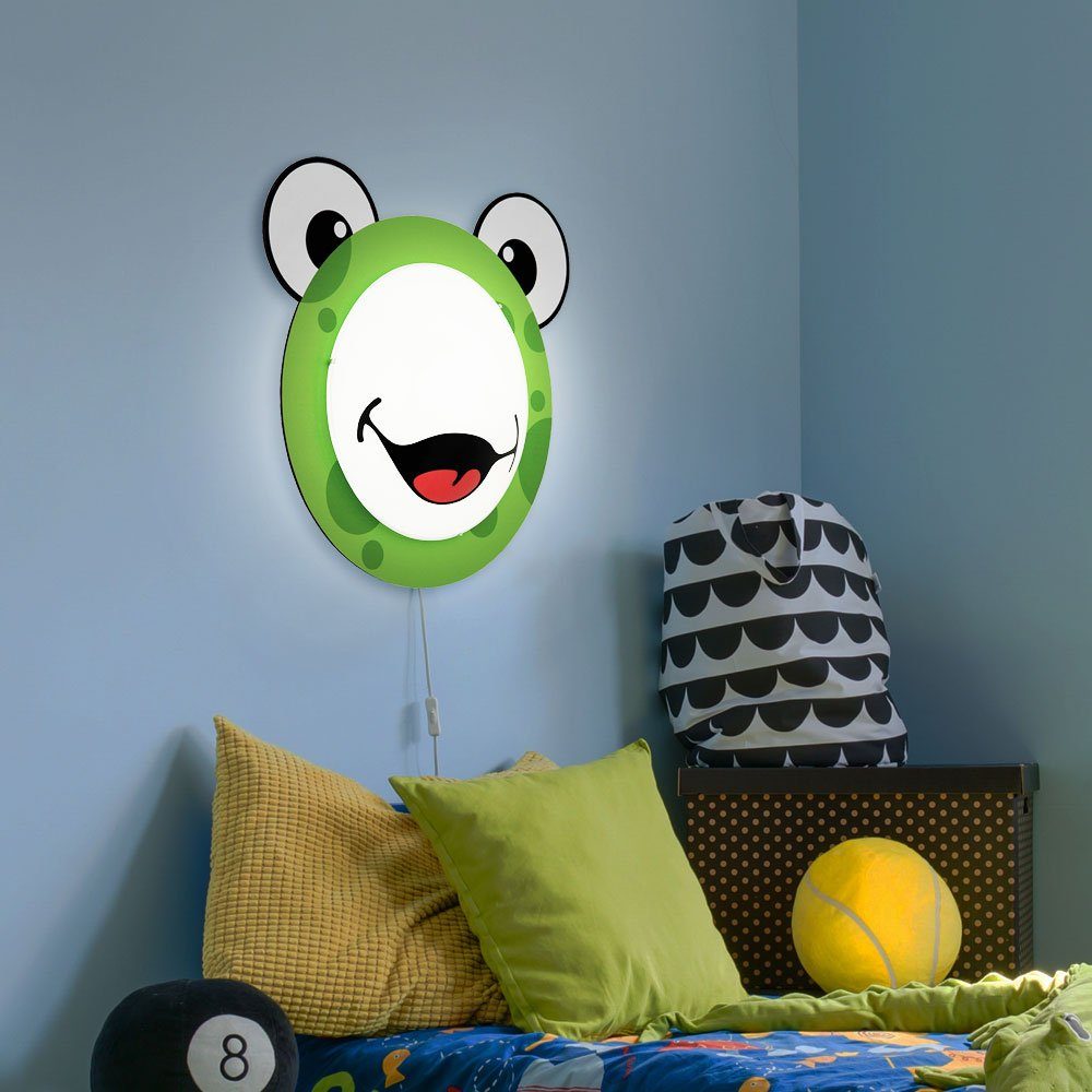 Motiv Leuchtmittel Warmweiß, Punkte grün Kinder Muster inklusive, Tier Frosch Wand Dekolicht, Zimmer Baby etc-shop im Lampe