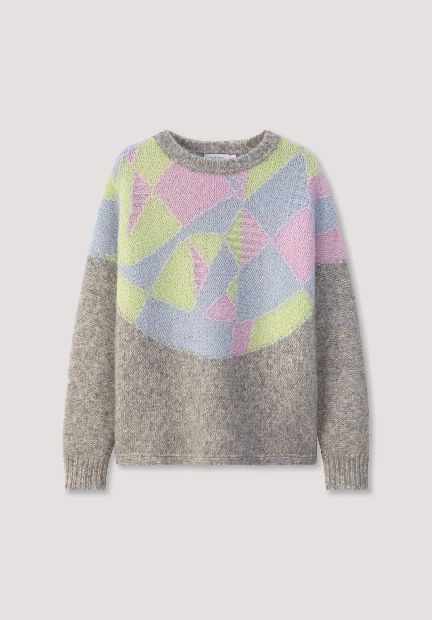 Hessnatur Strickpullover aus reiner Bio-Baumwolle mit Alpaka (1-tlg)