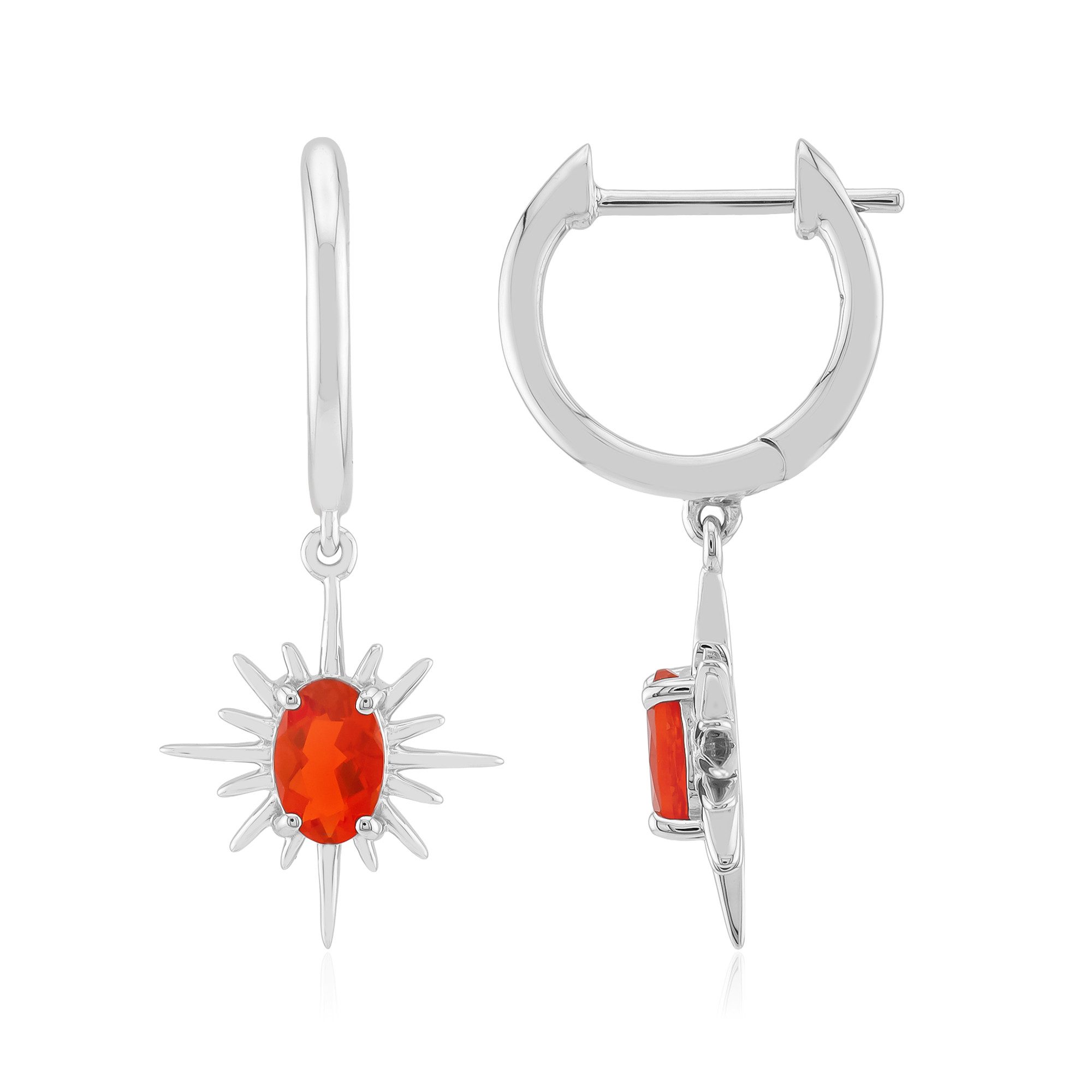 Ohrring-Set Cavill 925 Sterlingsilber Ohrringe mit 0,49 ct Feueropalen Rot